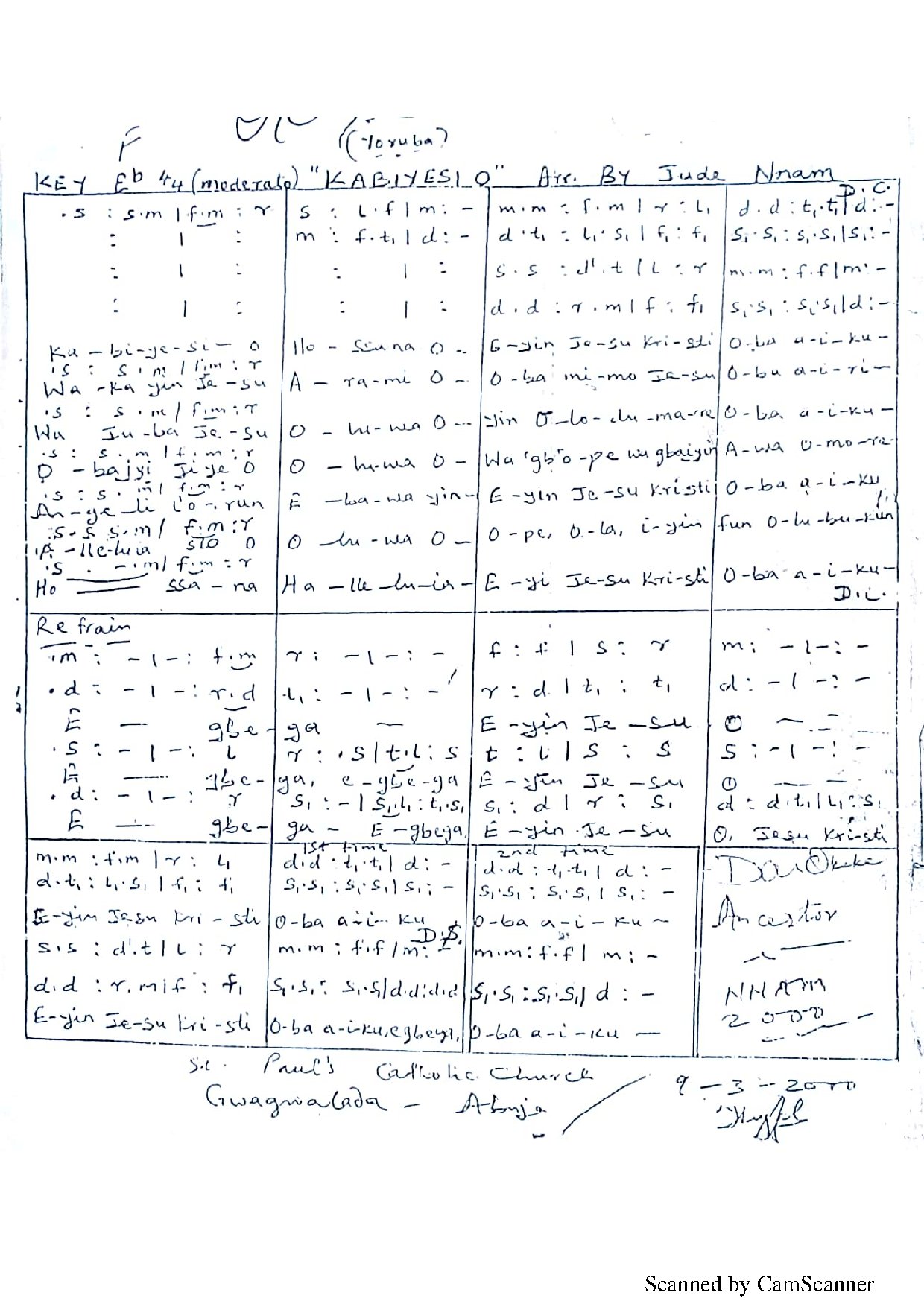 Kabiesi O - Download Choir Script PDF