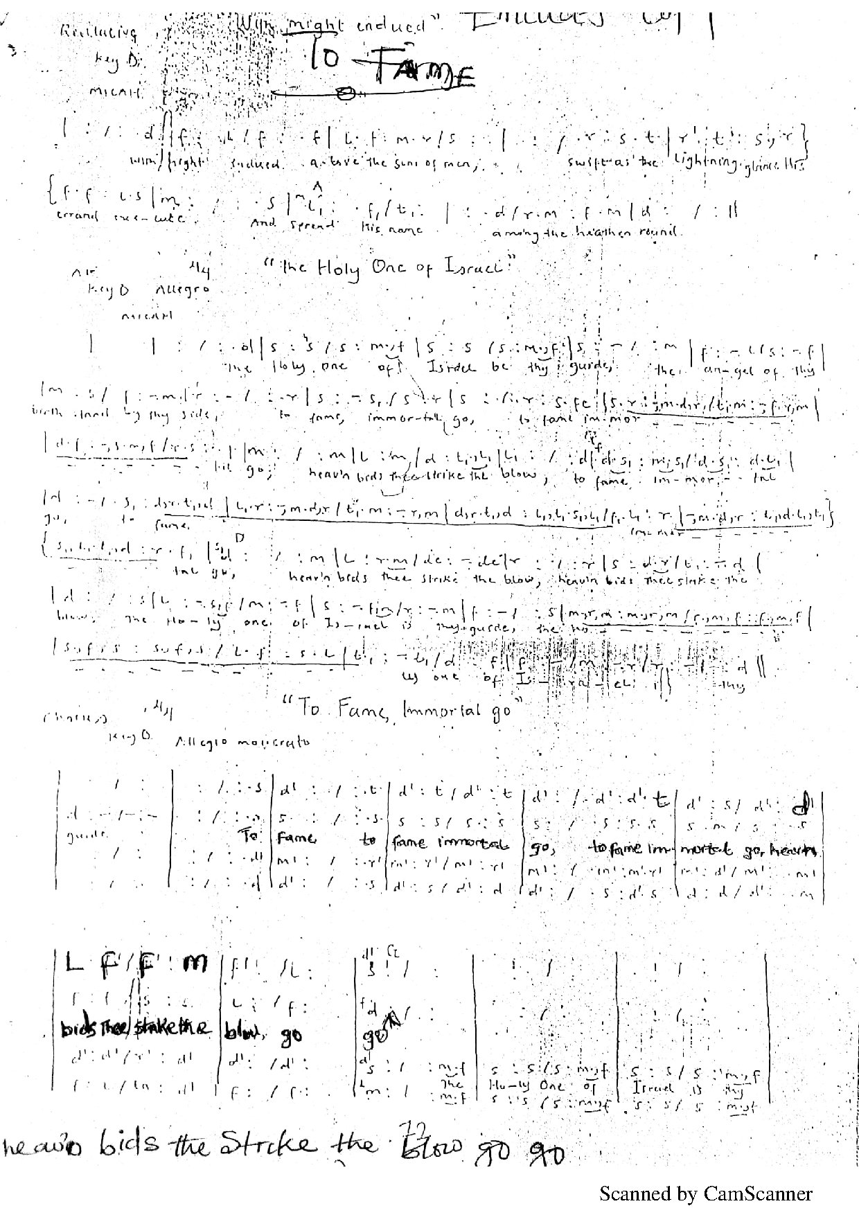To Fame - Download Choir Script PDF