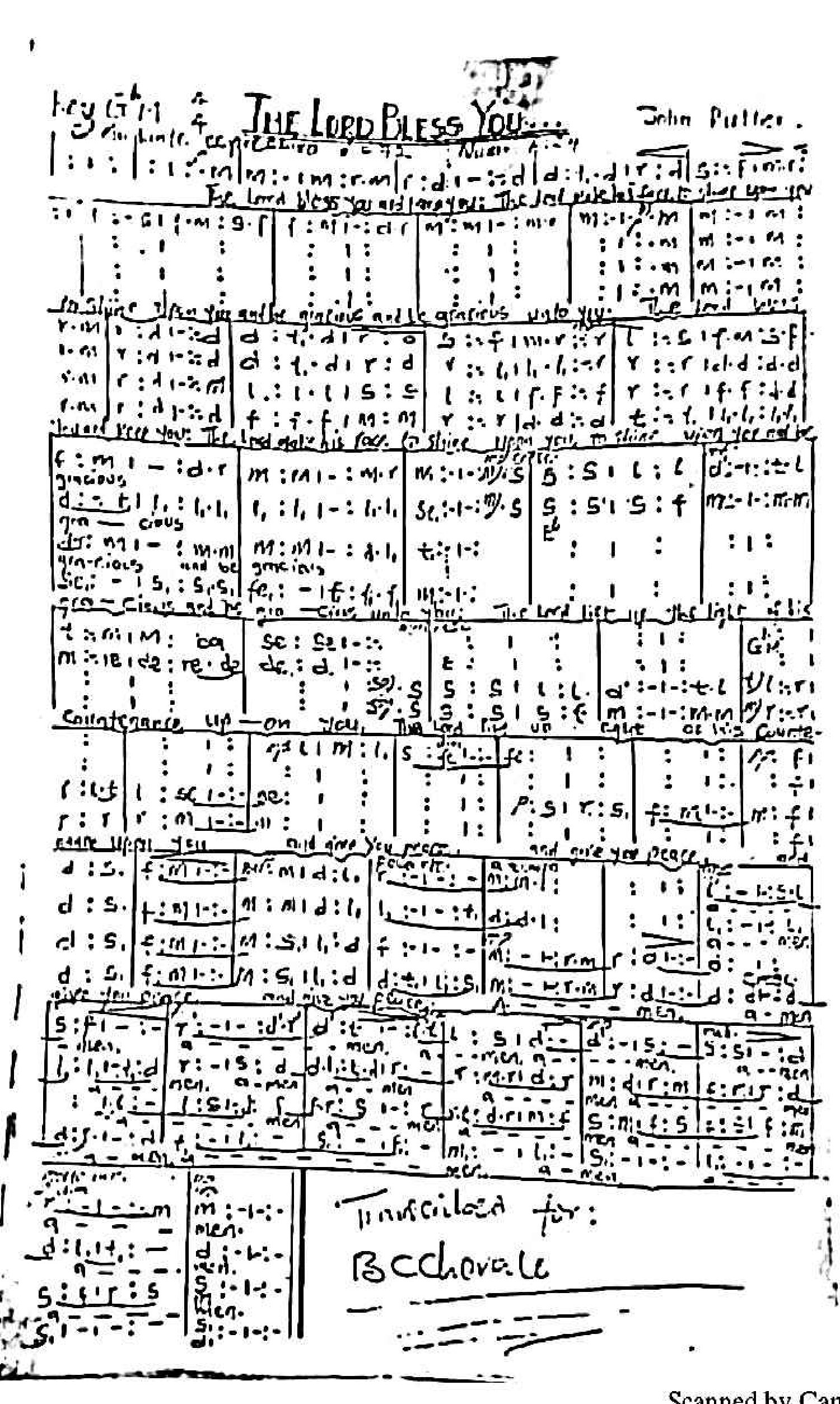 The Lord Bless You And Keep You - John Rutter Image Only - Download Choir Script PDF
