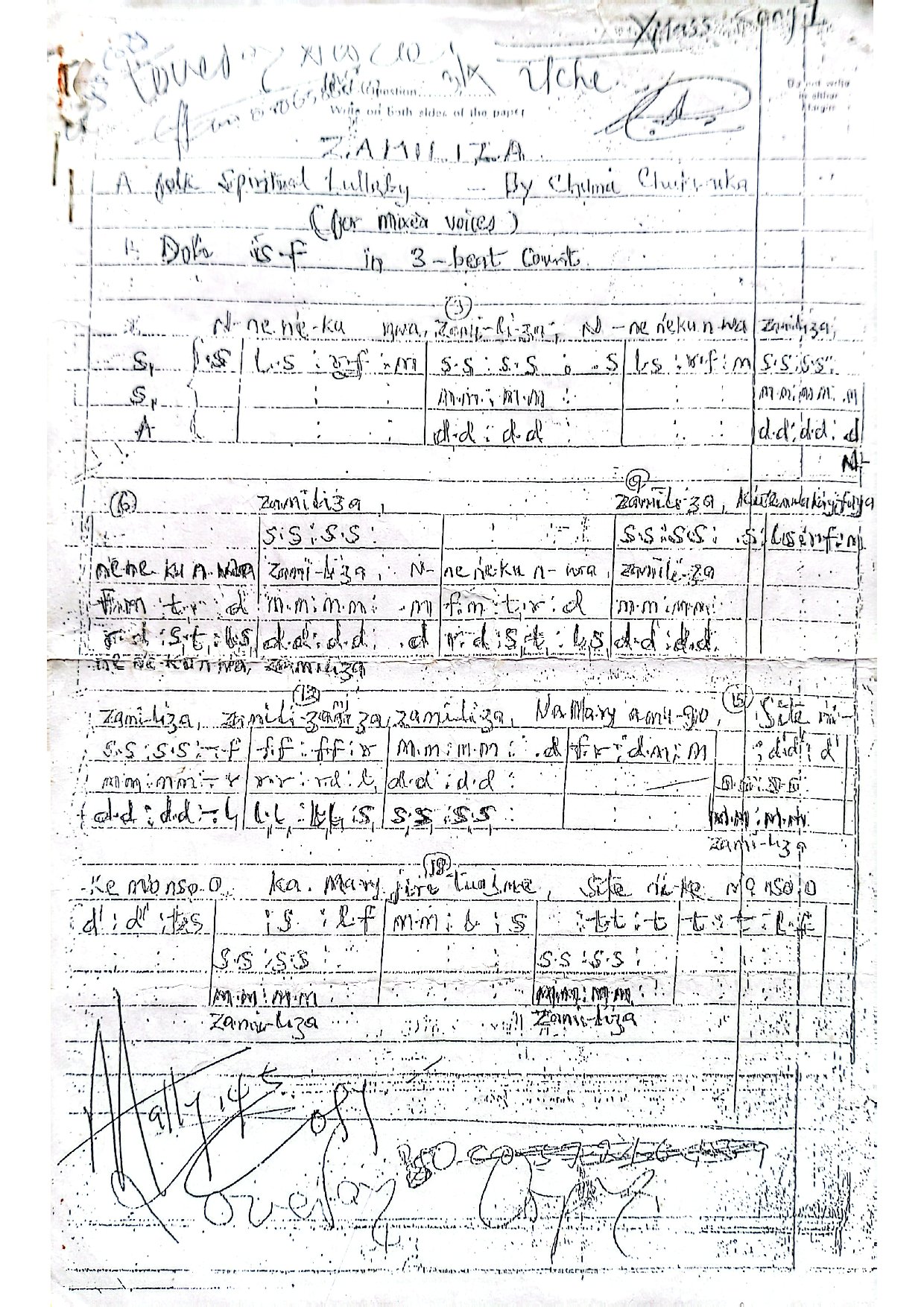 Zamiliza - Download Choir Script PDF