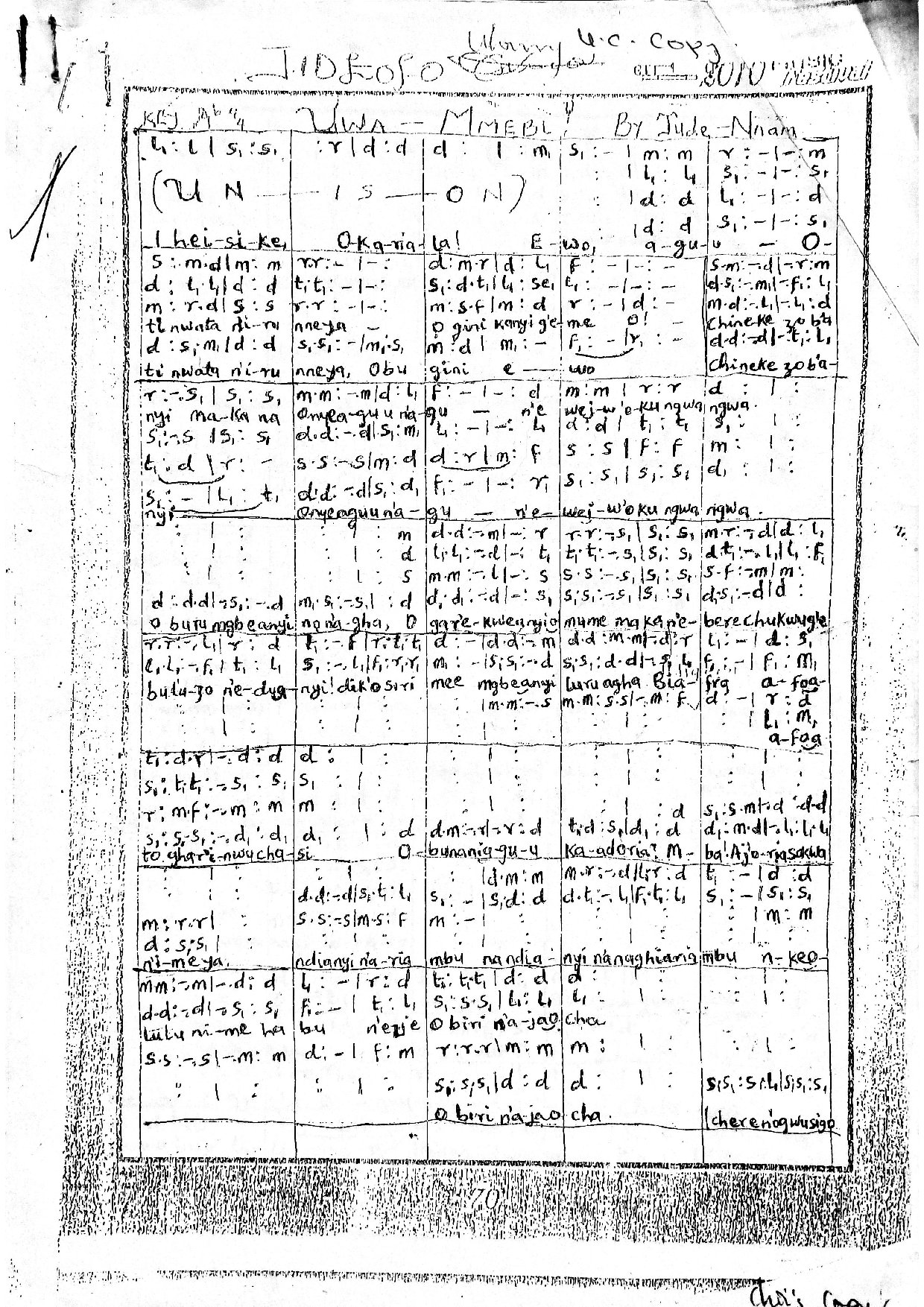 Uwa Mmebi Jude Nnnam. 2 - Download Choir Script PDF