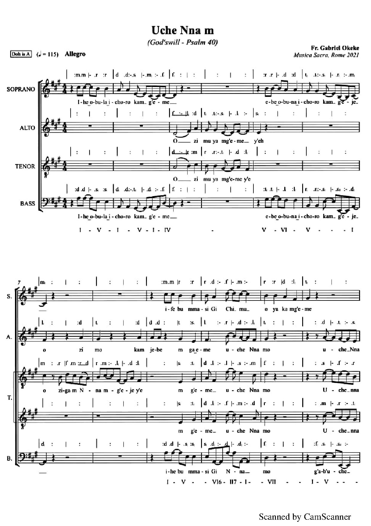 Uche Nna M - Download Choir Script PDF