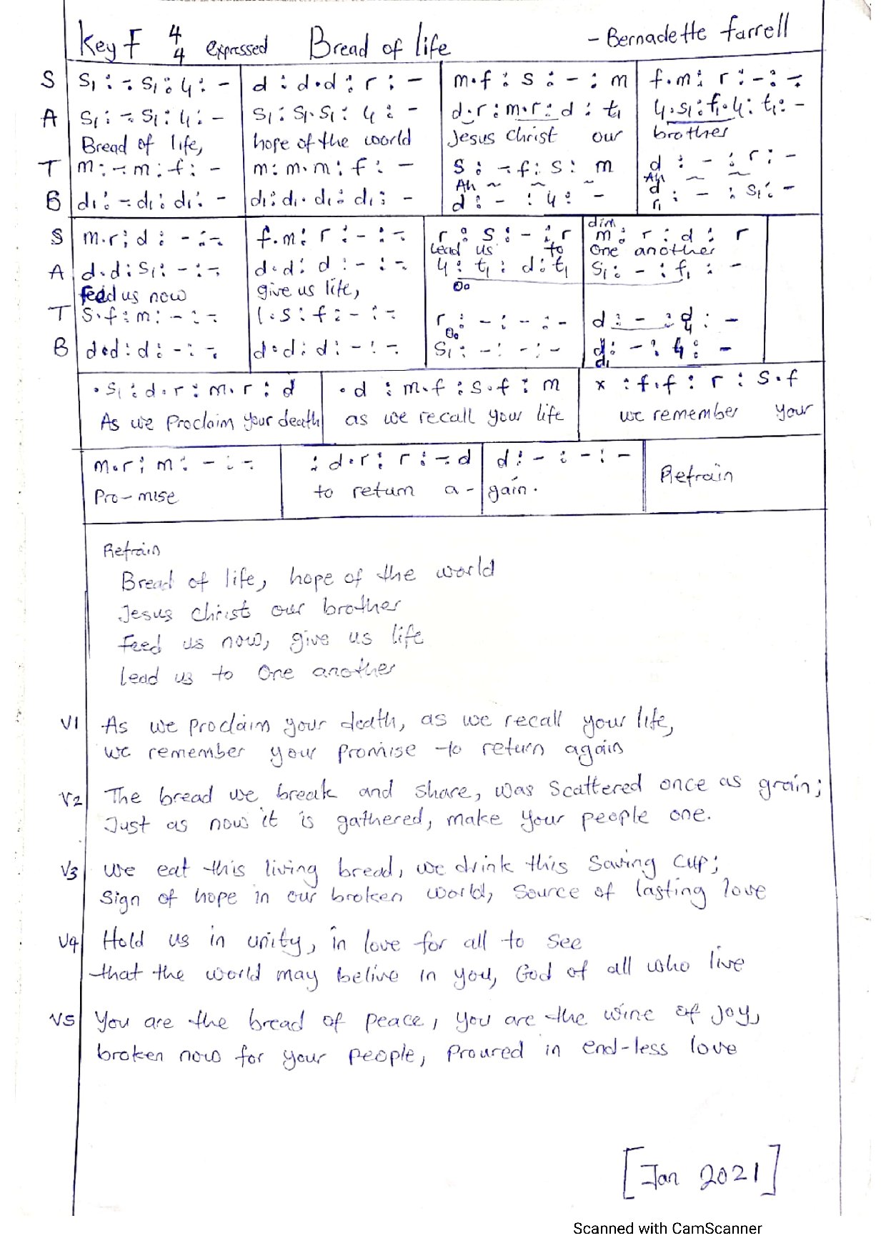 Bread Of Life - Download Choir Script PDF