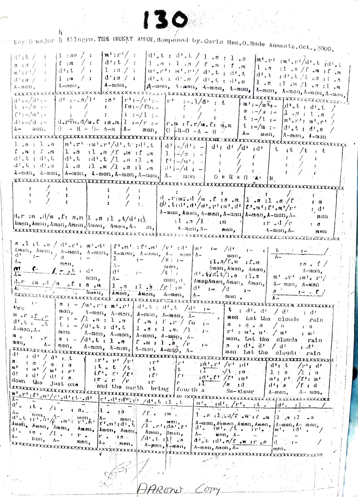 The Great Amen - Download Choir Script PDF