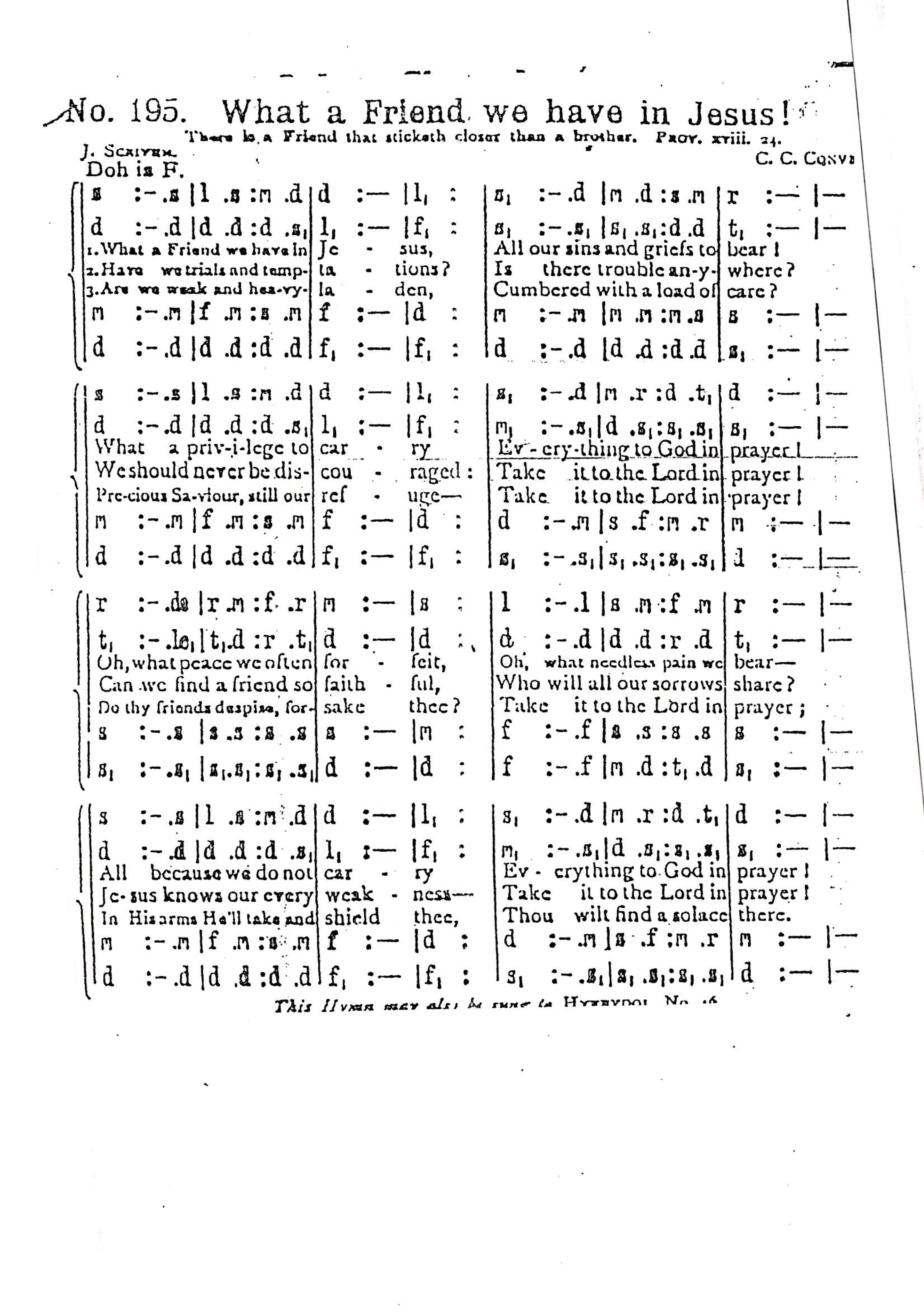What A Feriend We Have In Jesus - Download Choir Script PDF