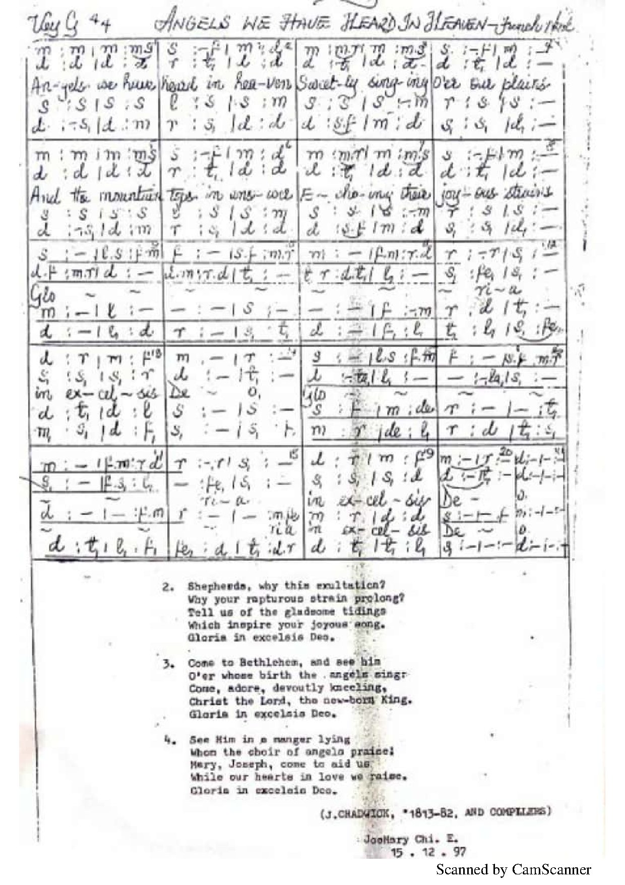 Xmas Angels We Have Heard In Heaven - Download Choir Script PDF