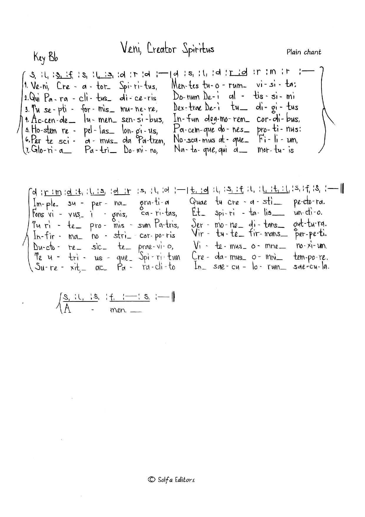 Veni Creator Spiritus - Download Choir Script PDF