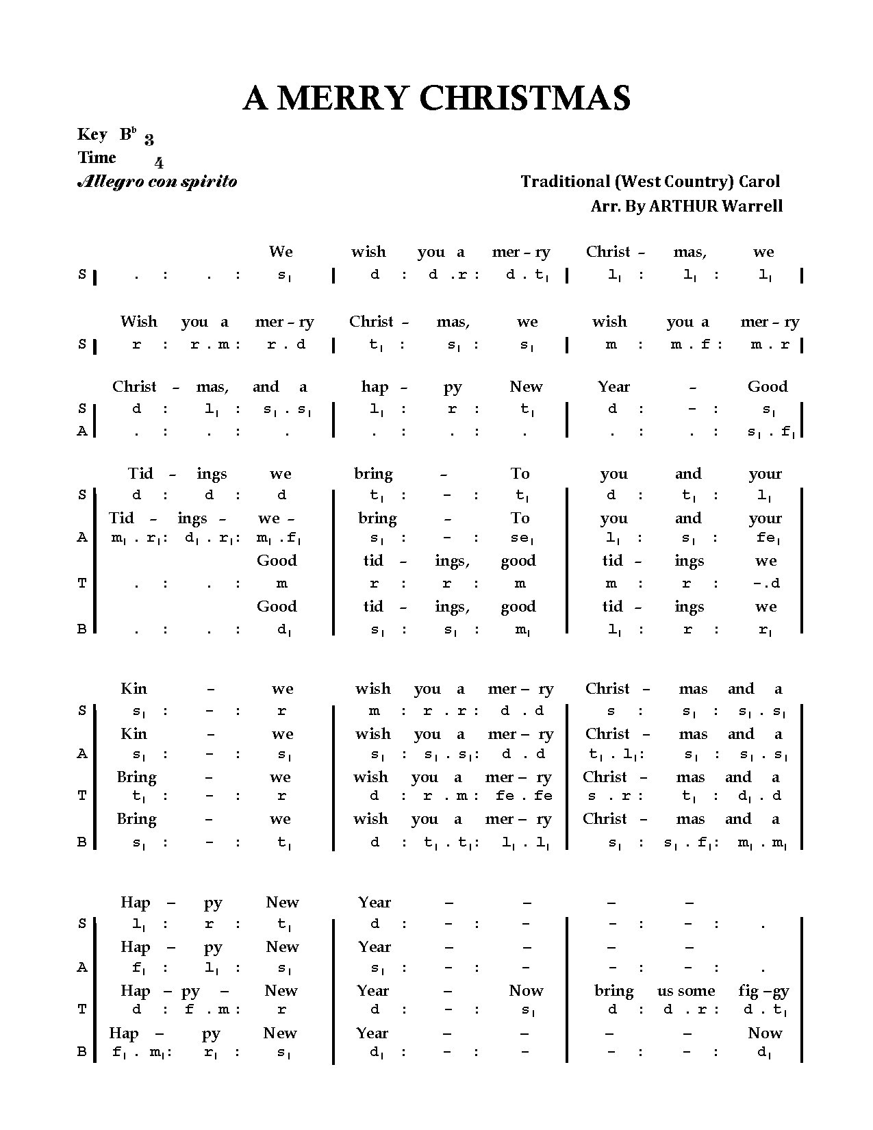 Xmass A Merry Christmas - Download Choir Script PDF