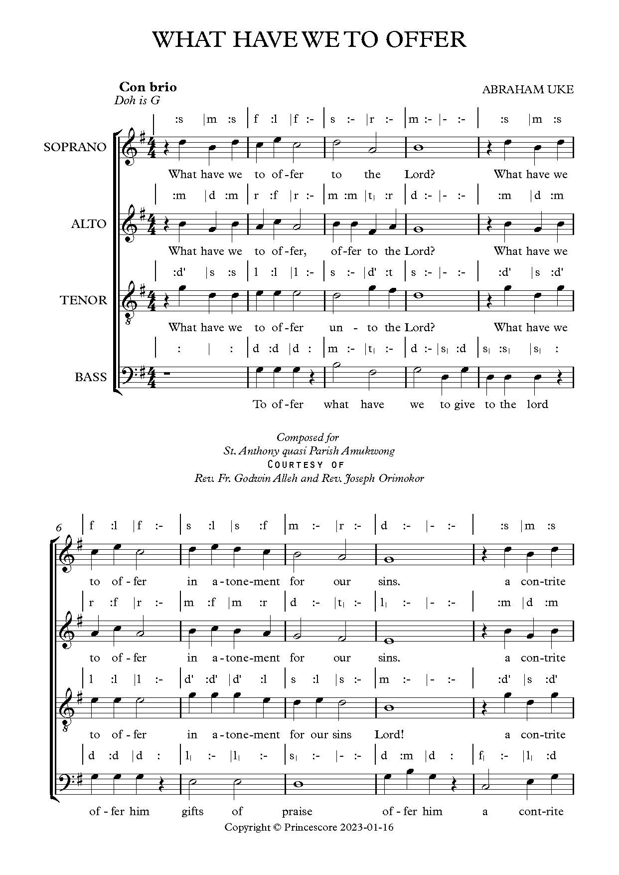 What Have We To Offer - Download Choir Script PDF