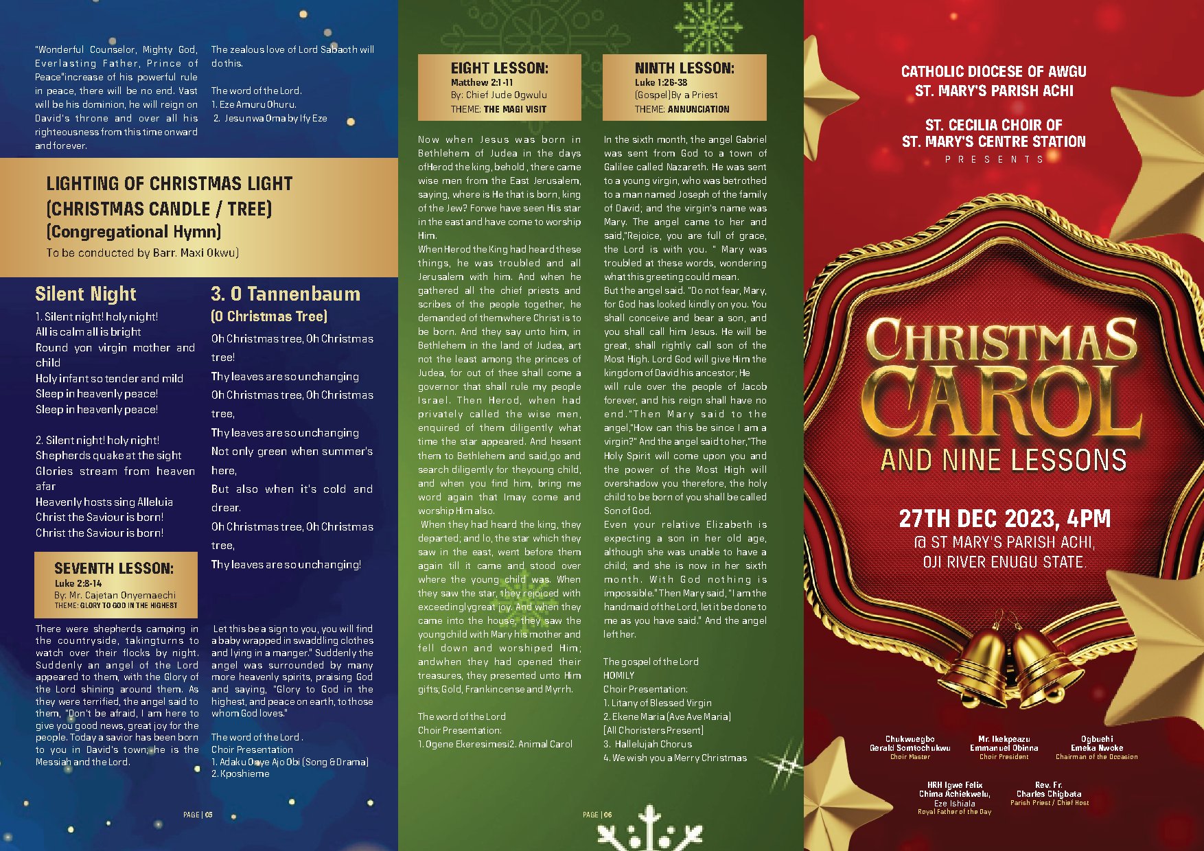 Carol And 9 Lessons - - Download Choir Script PDF