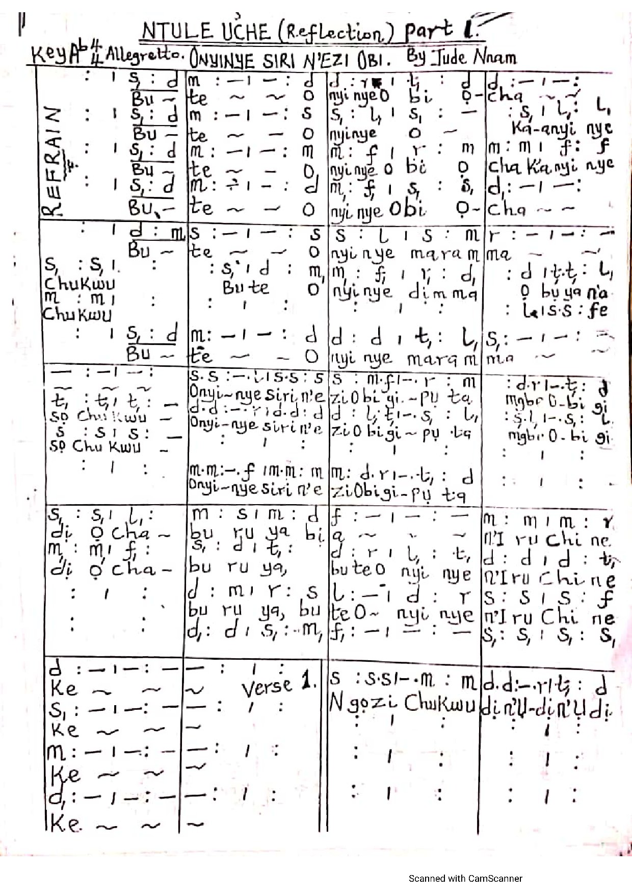 Onyinye Siri N Ezi Obi ~ Jude Nnam - Download Choir Script PDF