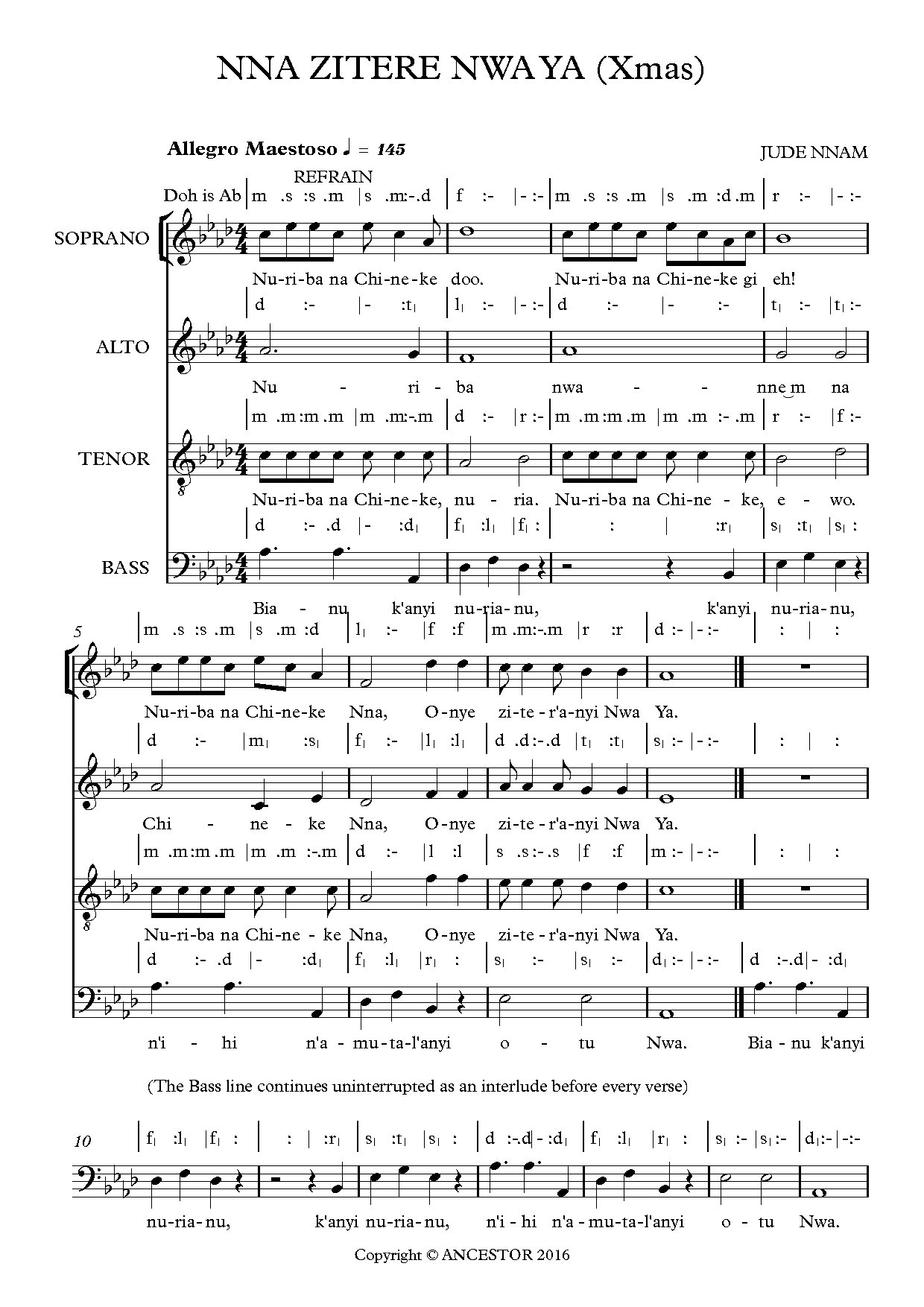 (Xmas) Nna Zitere Nwa Ya - Download Choir Script PDF