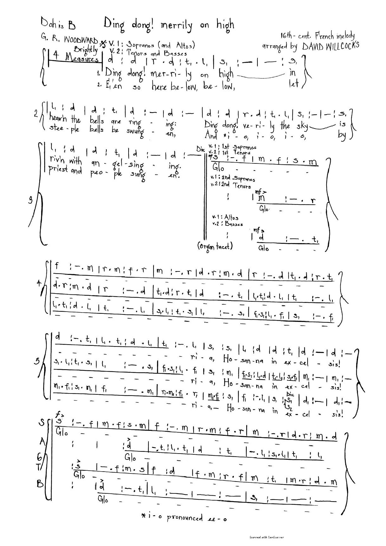 (Xmas) Ding Dong Merrily (arr. David Willcocks) - Download Choir Script PDF