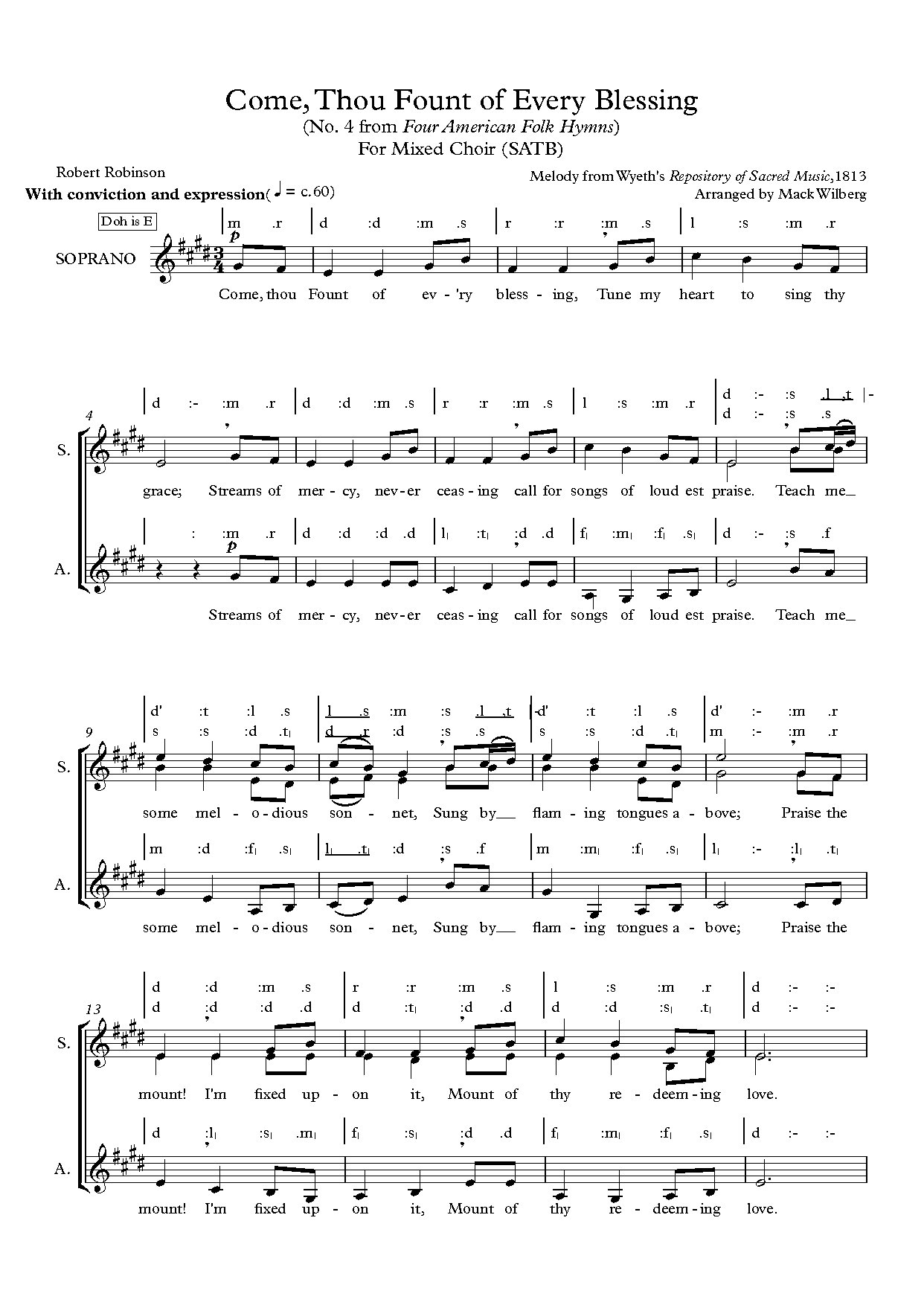 Come, Thou Fount Of Every Blessing Ii - Download Choir Script PDF