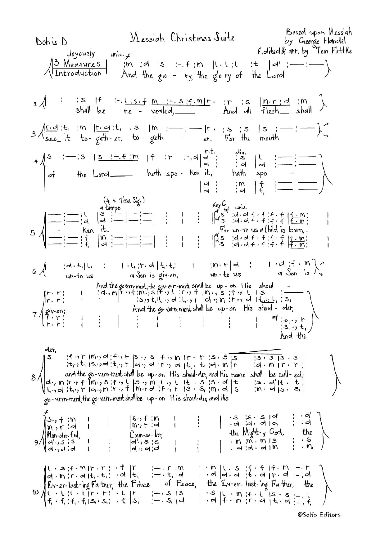 (Xmas) Messiah Christmas Suite - Fettke - Download Choir Script PDF
