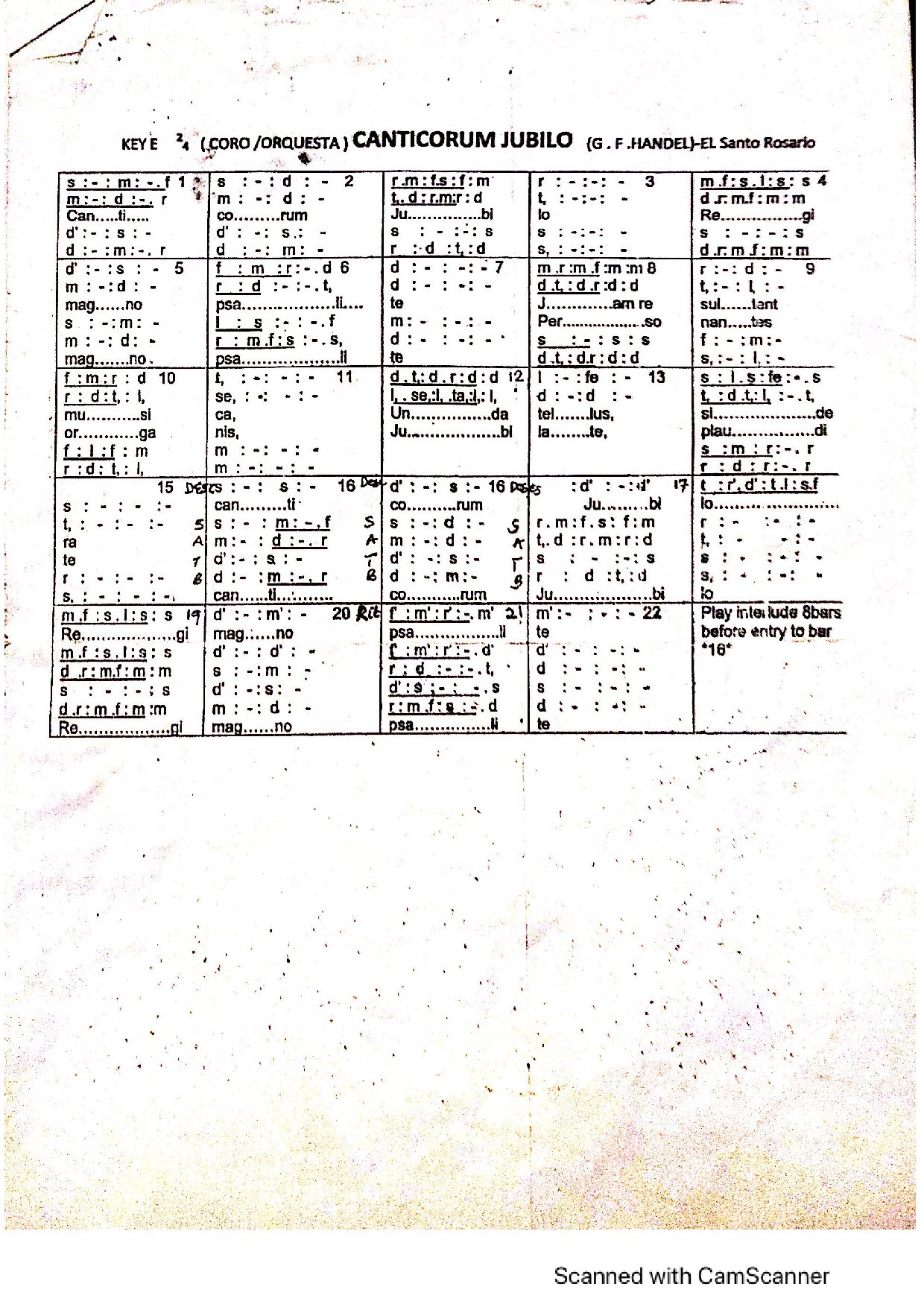 (Xmas) Canticorum Jubilo - G. F. Handel - Download Choir Script PDF