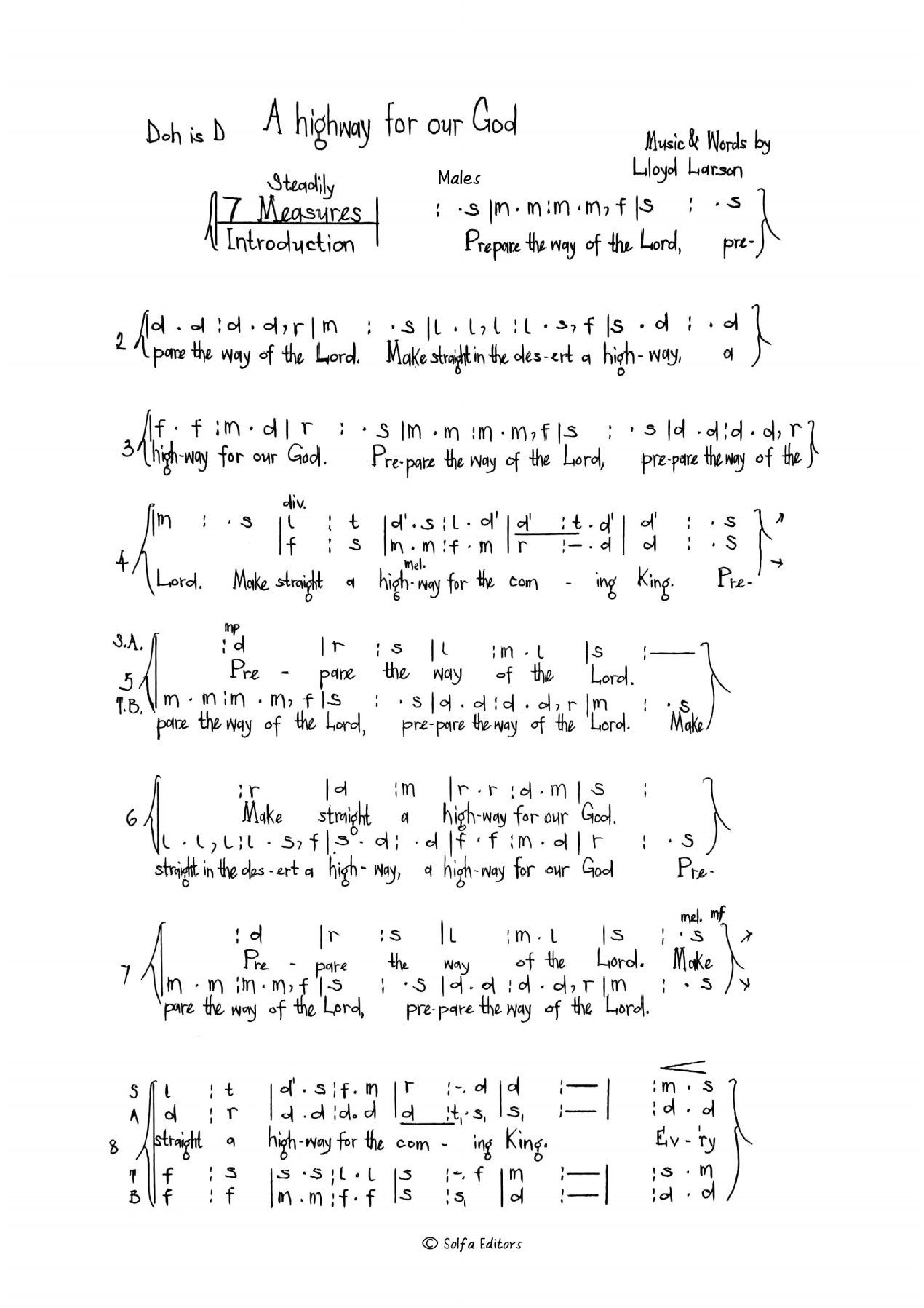 (Xmas) A Highway For Our God - Download Choir Script PDF