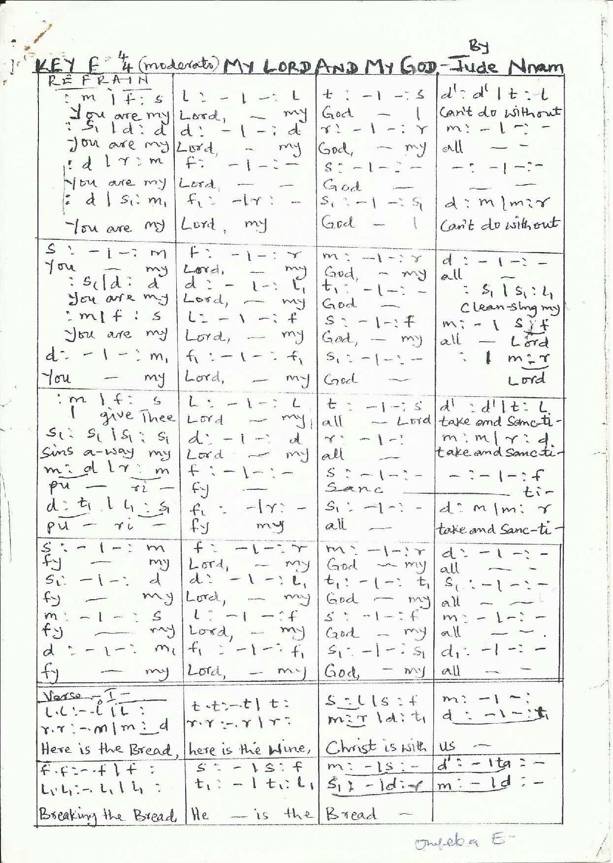 My Lord & My God - Download Choir Script PDF
