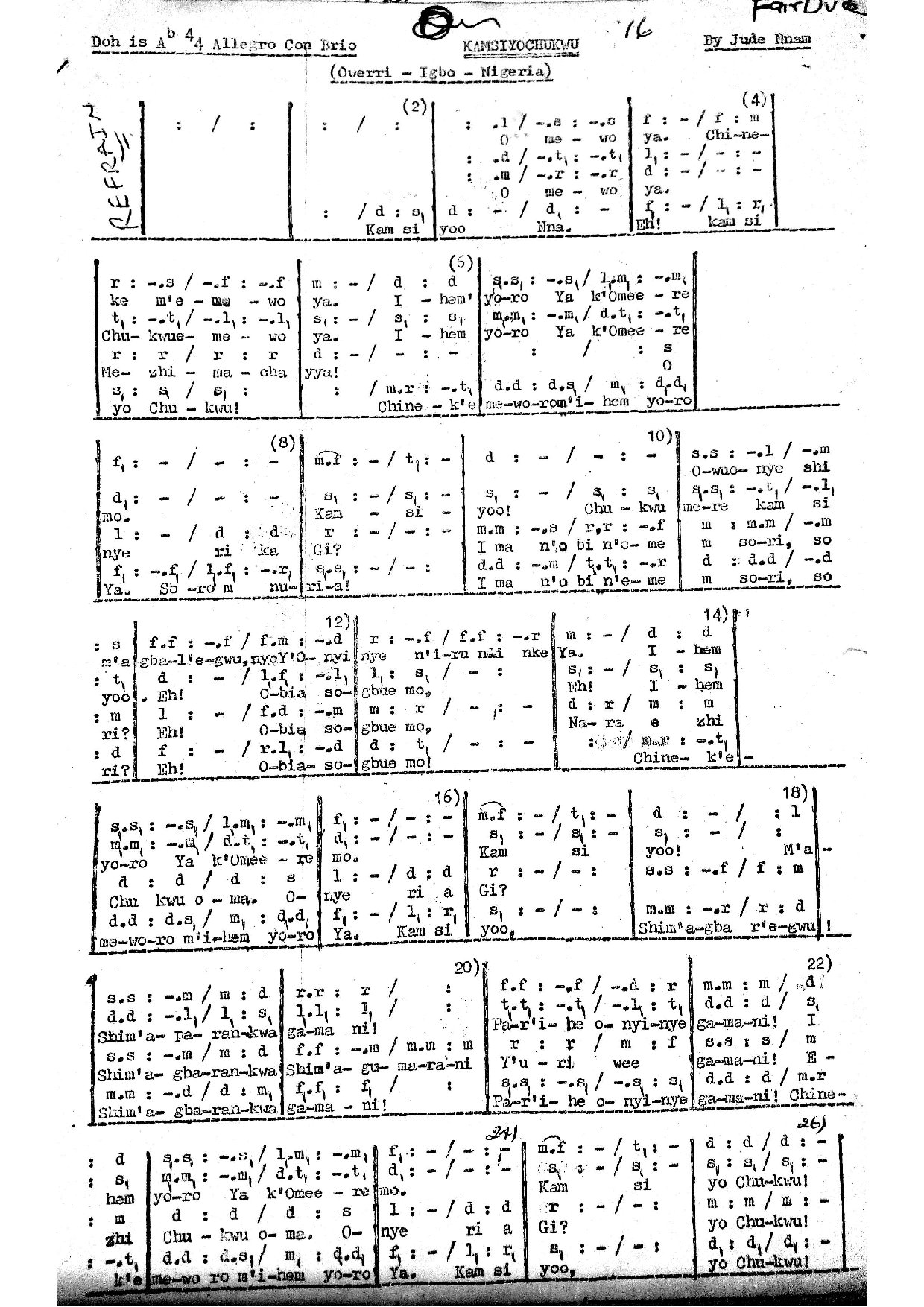 Kamsiyochukwu Jude Nnam - Download Choir Script PDF