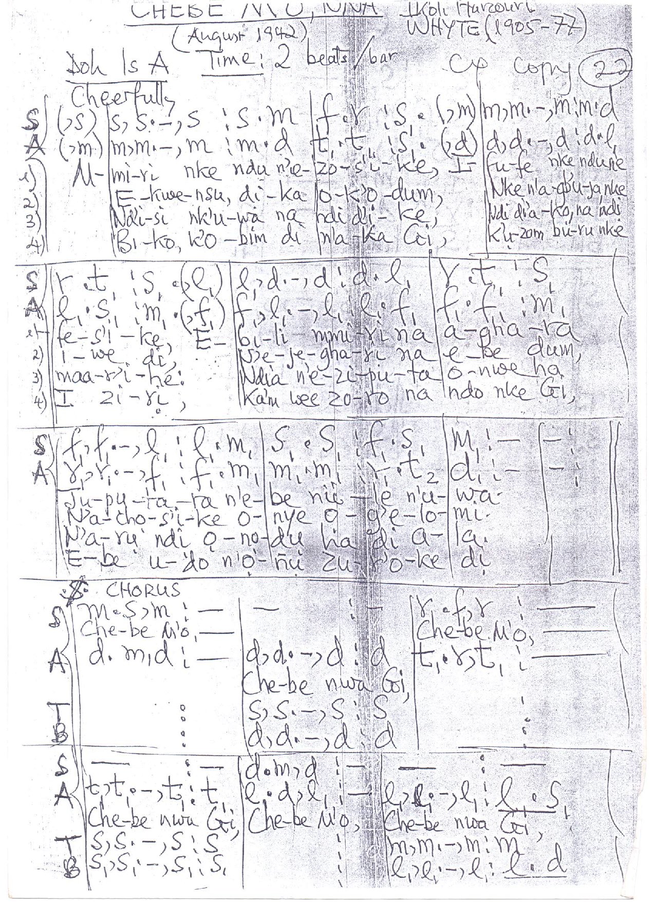 Harcourt Chebe M O Nna - Download Choir Script PDF