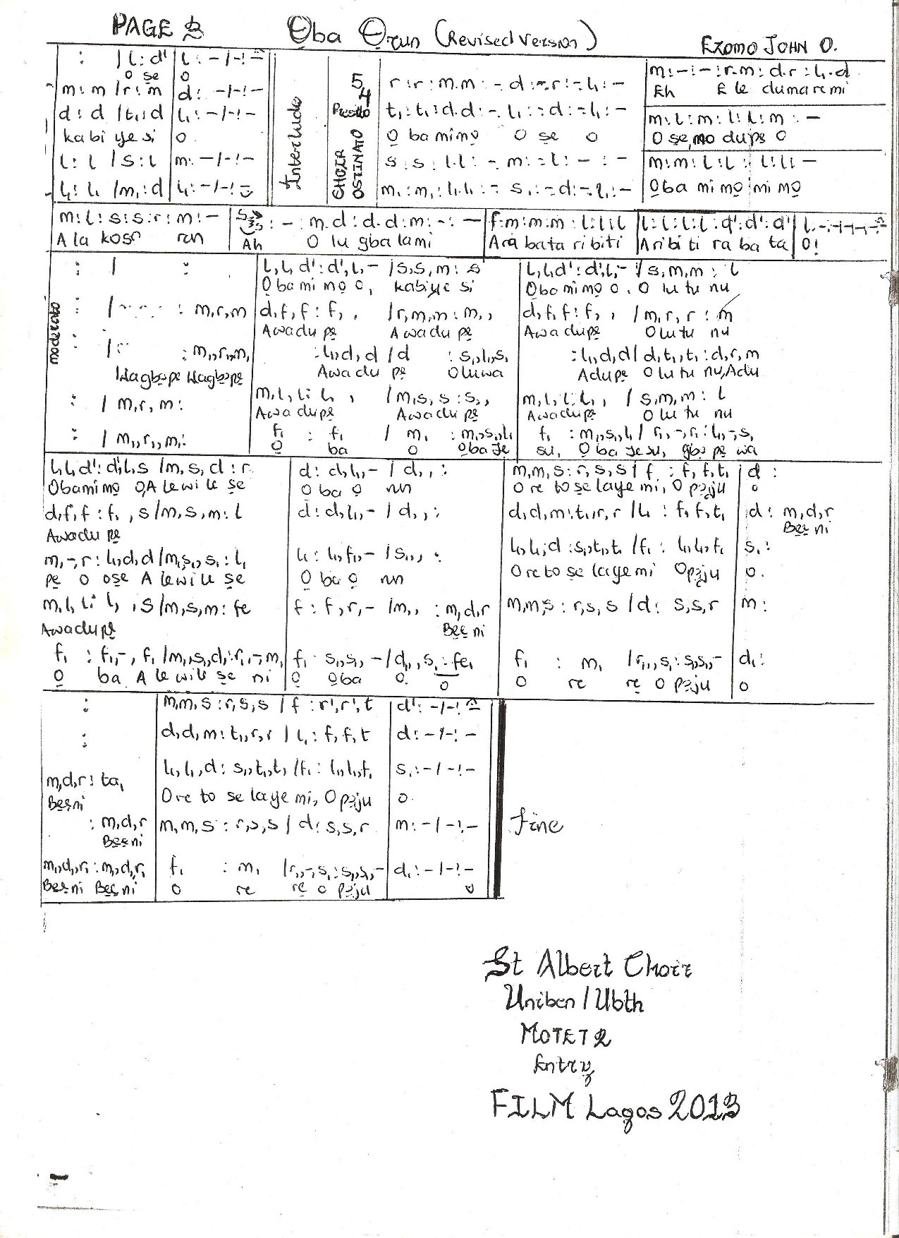 Oba Orun Page 3 - Download Choir Script PDF