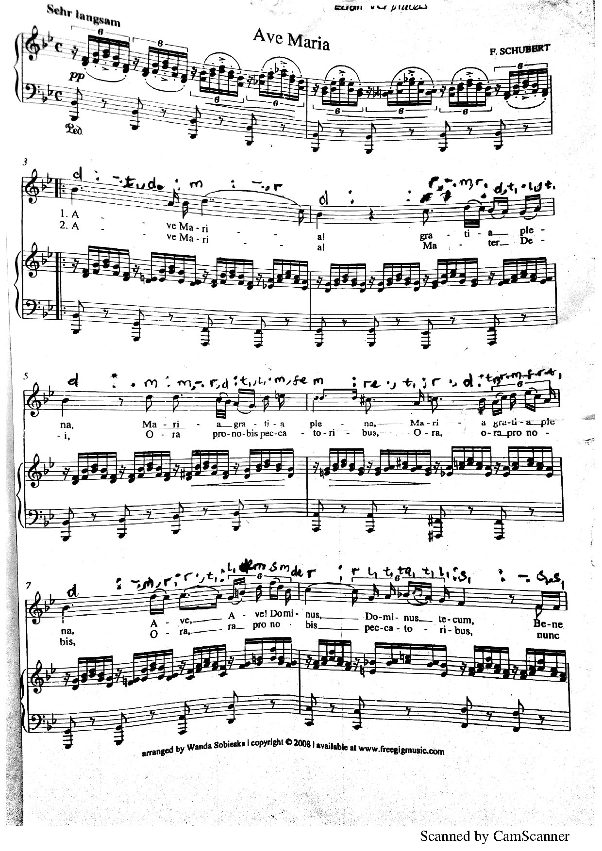 Ave Maria By Frank Schubert - Download Choir Script PDF