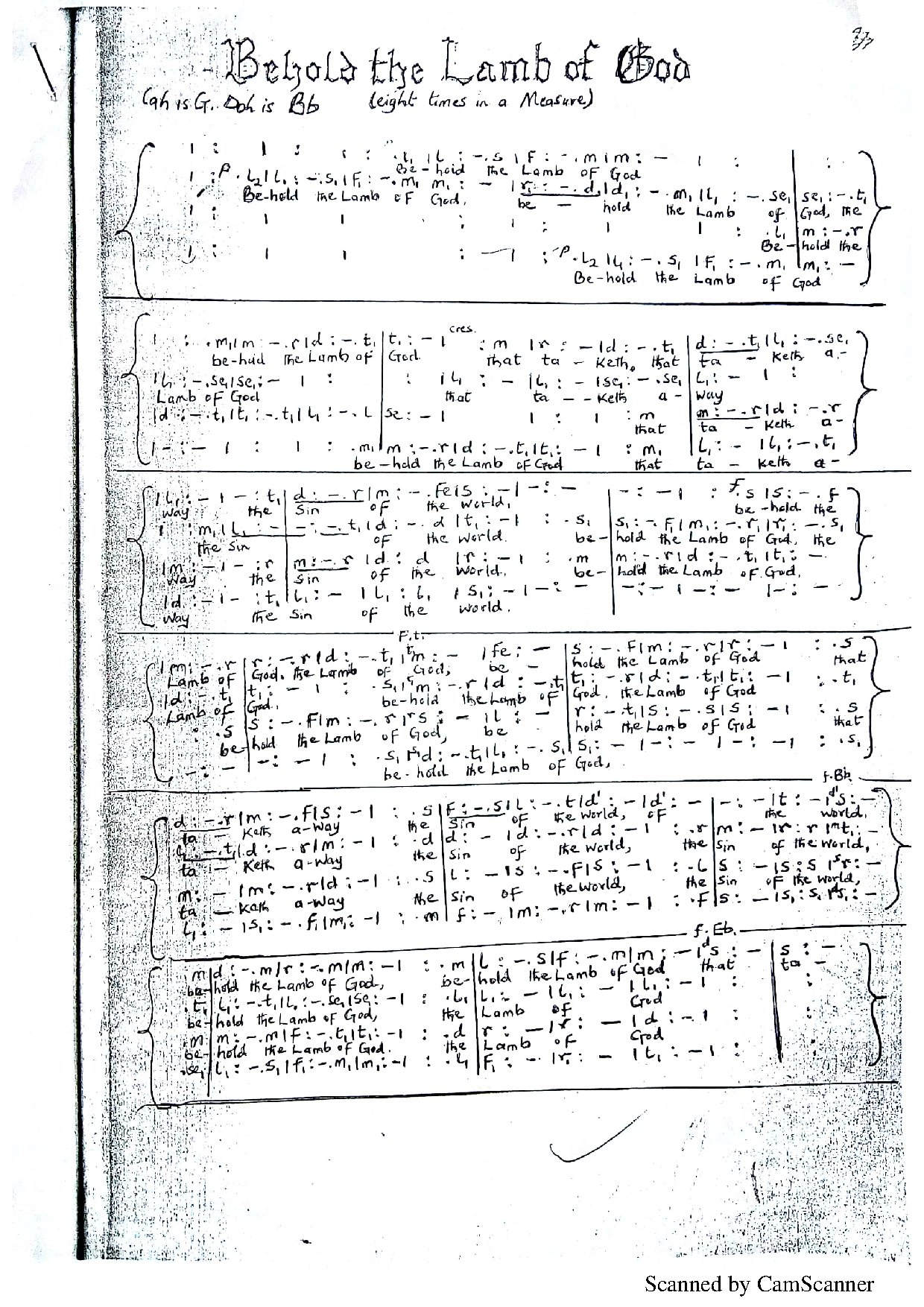Behold The Lamb Of God - Download Choir Script PDF