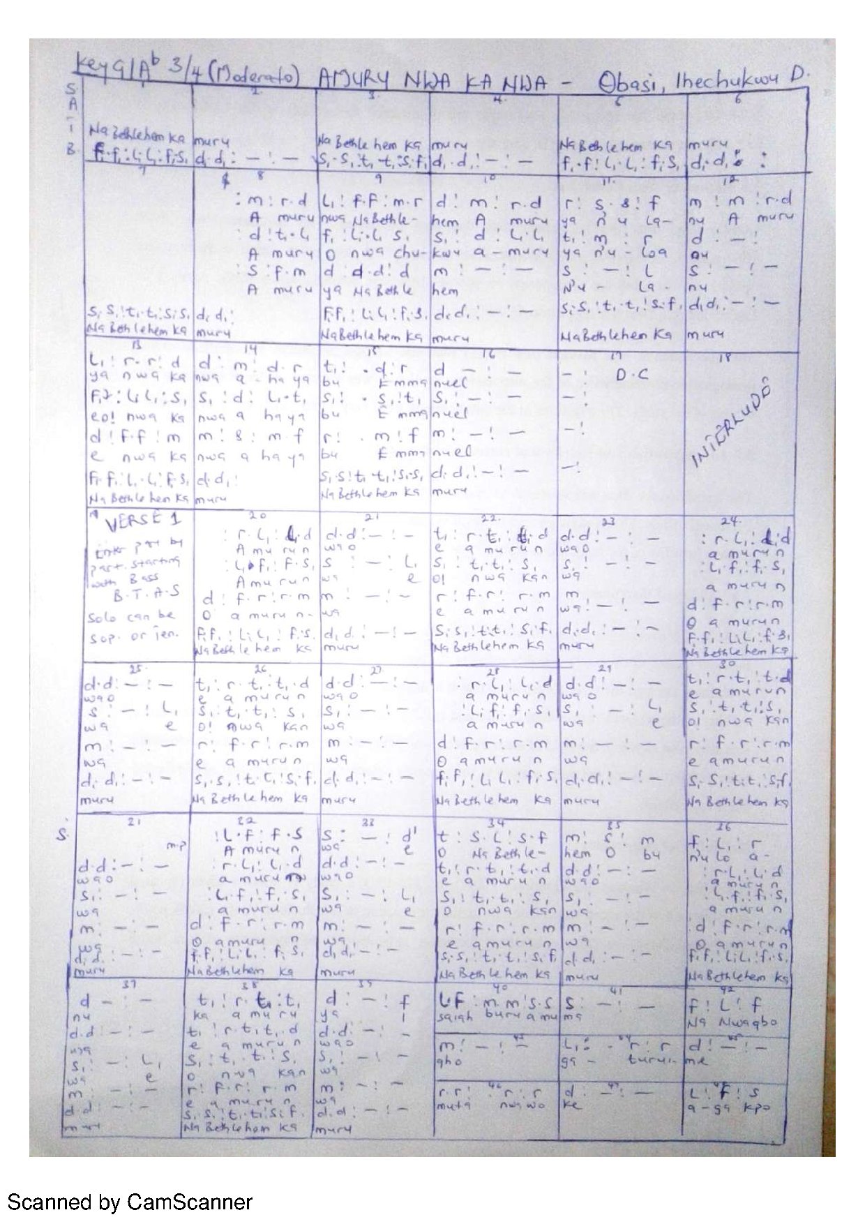 Amuru Nwa Ka Nwa..by Ihe.d - Download Choir Script PDF