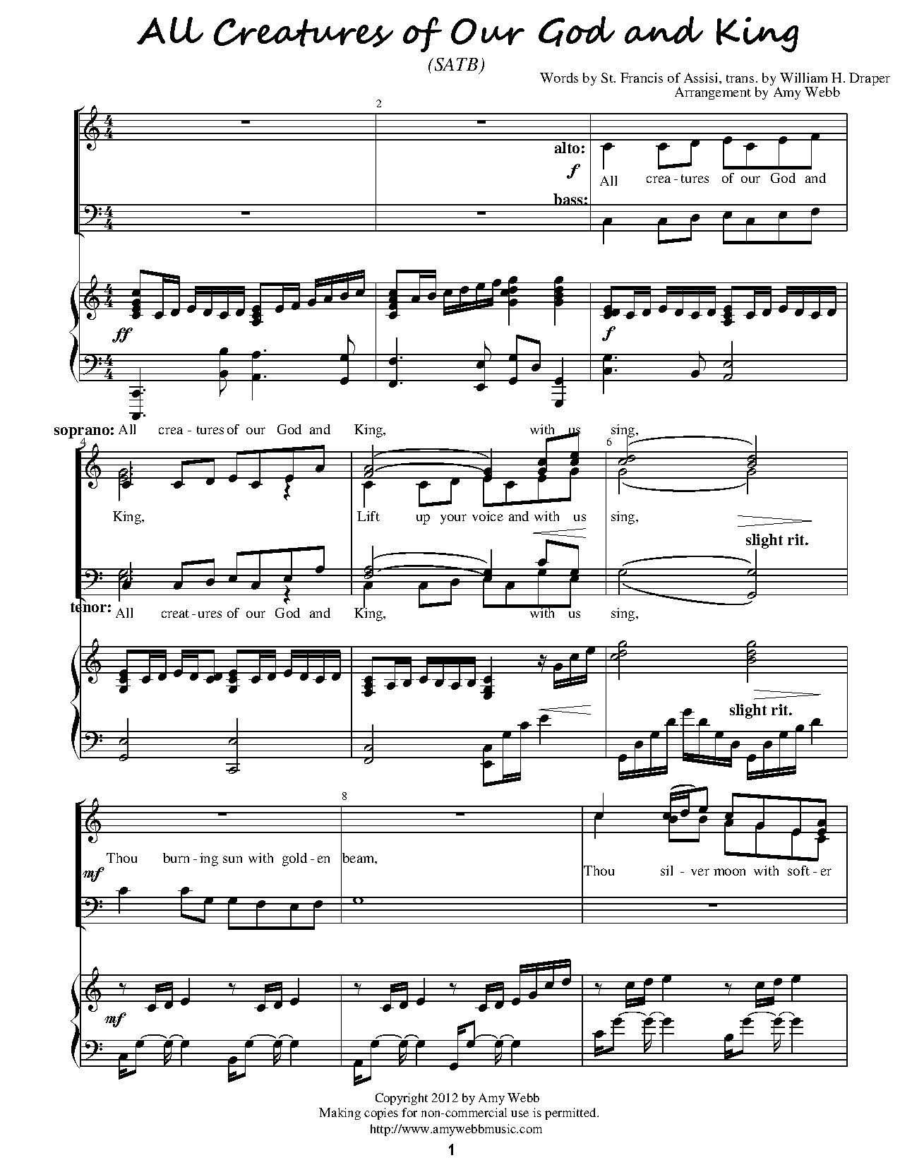 Allcreaturesofourgodandking - Download Choir Script PDF
