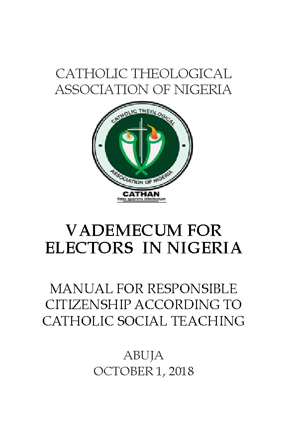 Cathan.vademecum For Electors In Nigeria - Download Choir Script PDF
