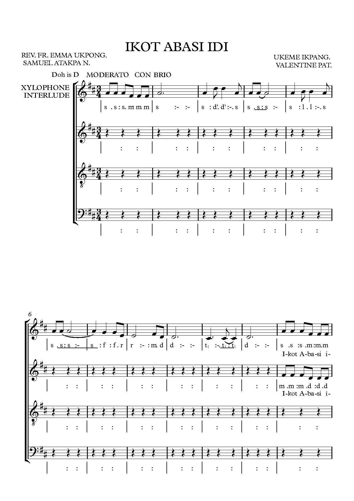 Own Choice Ikot Ekpene 2019 - Full Score - Download Choir Script PDF