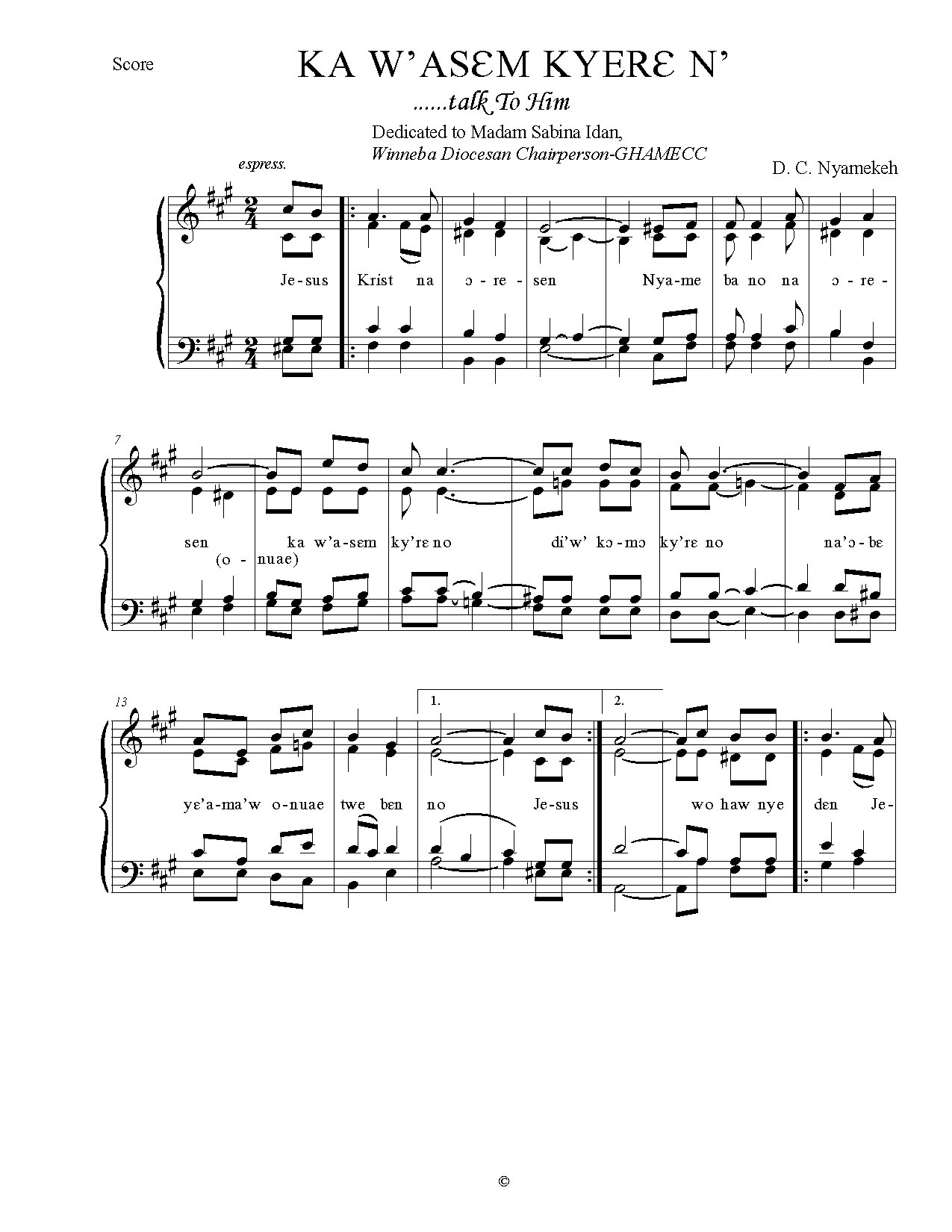 Krist Risen - Download Choir Script PDF