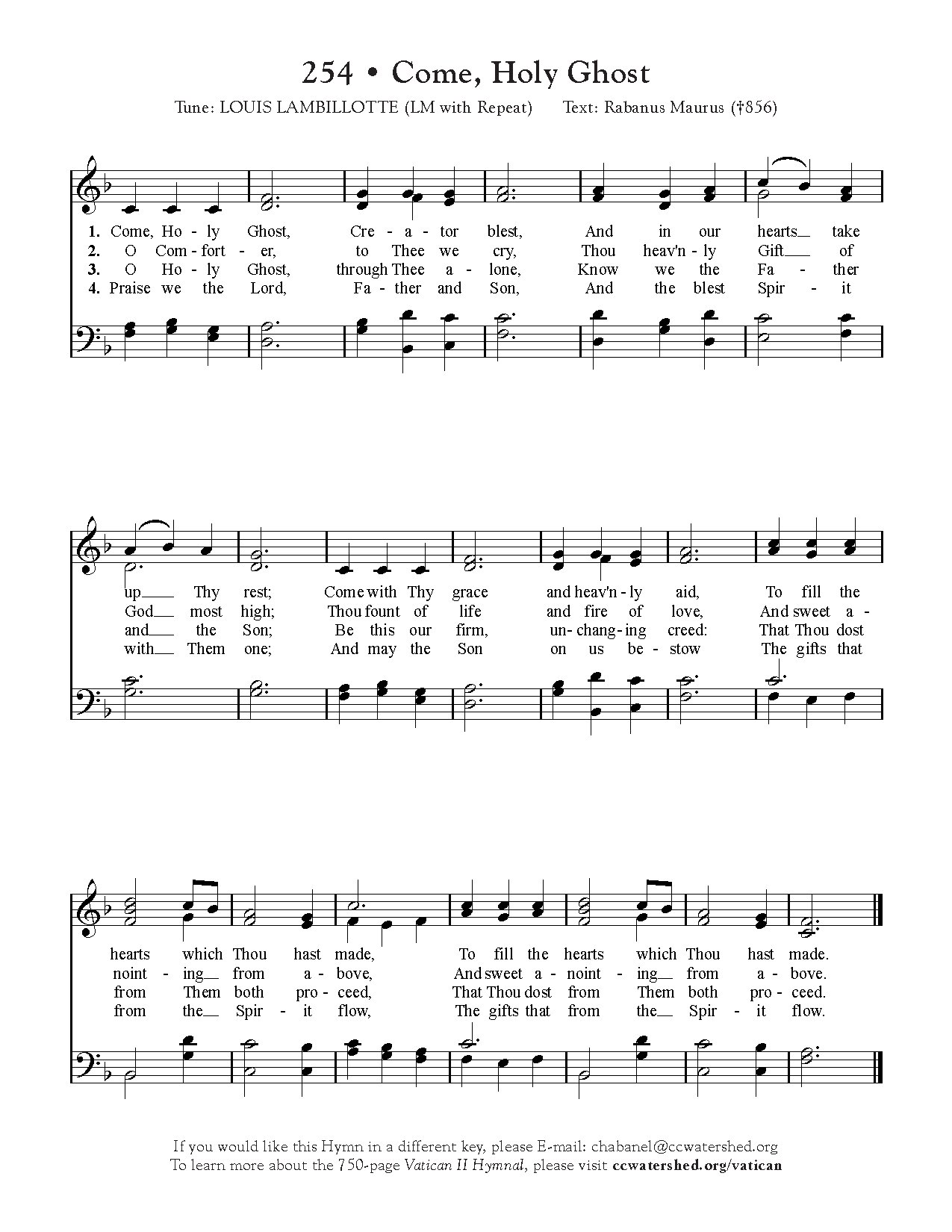 Come, Holy Ghost - Download Choir Script PDF
