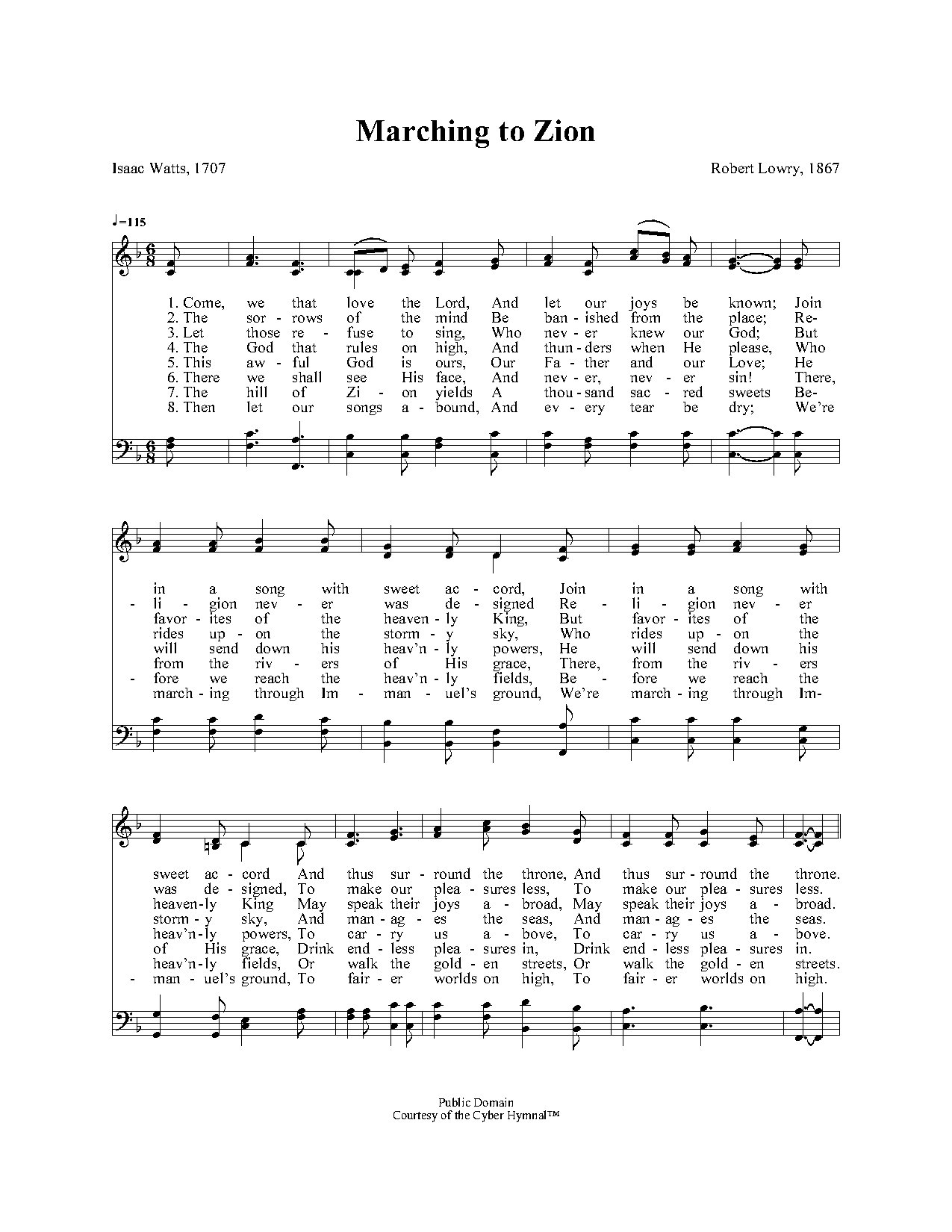 Marching To Zion - Download Choir Script PDF