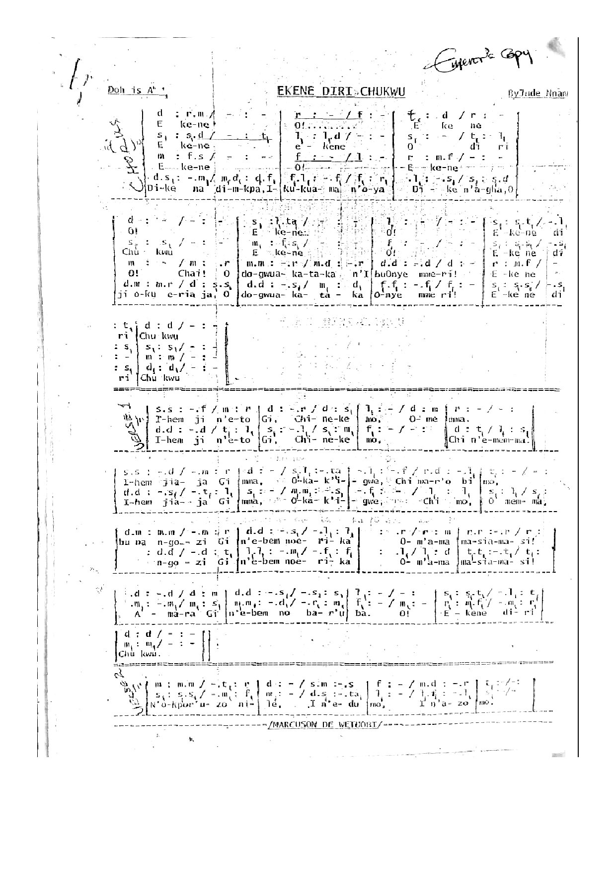 Ekene - Download Choir Script PDF