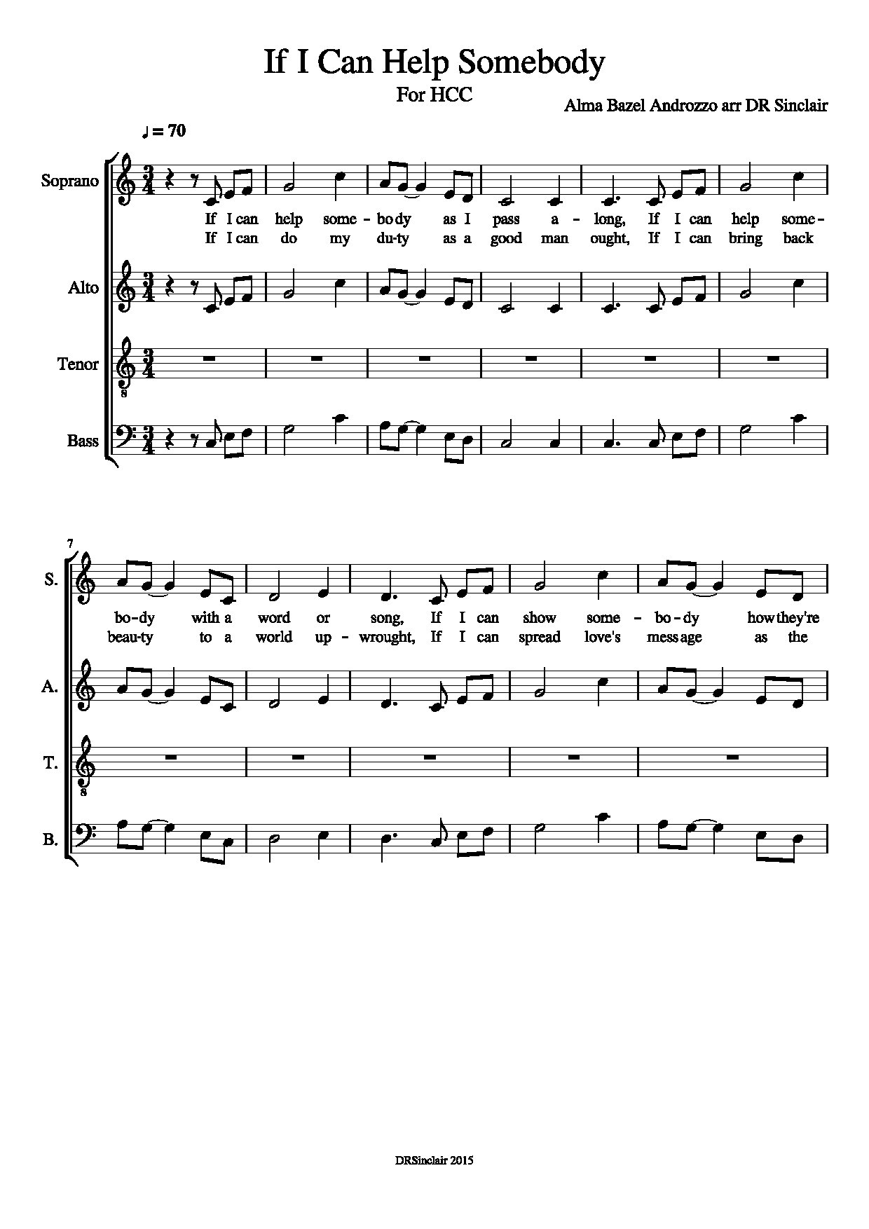If I Can Help Somebody-score - Download Choir Script PDF