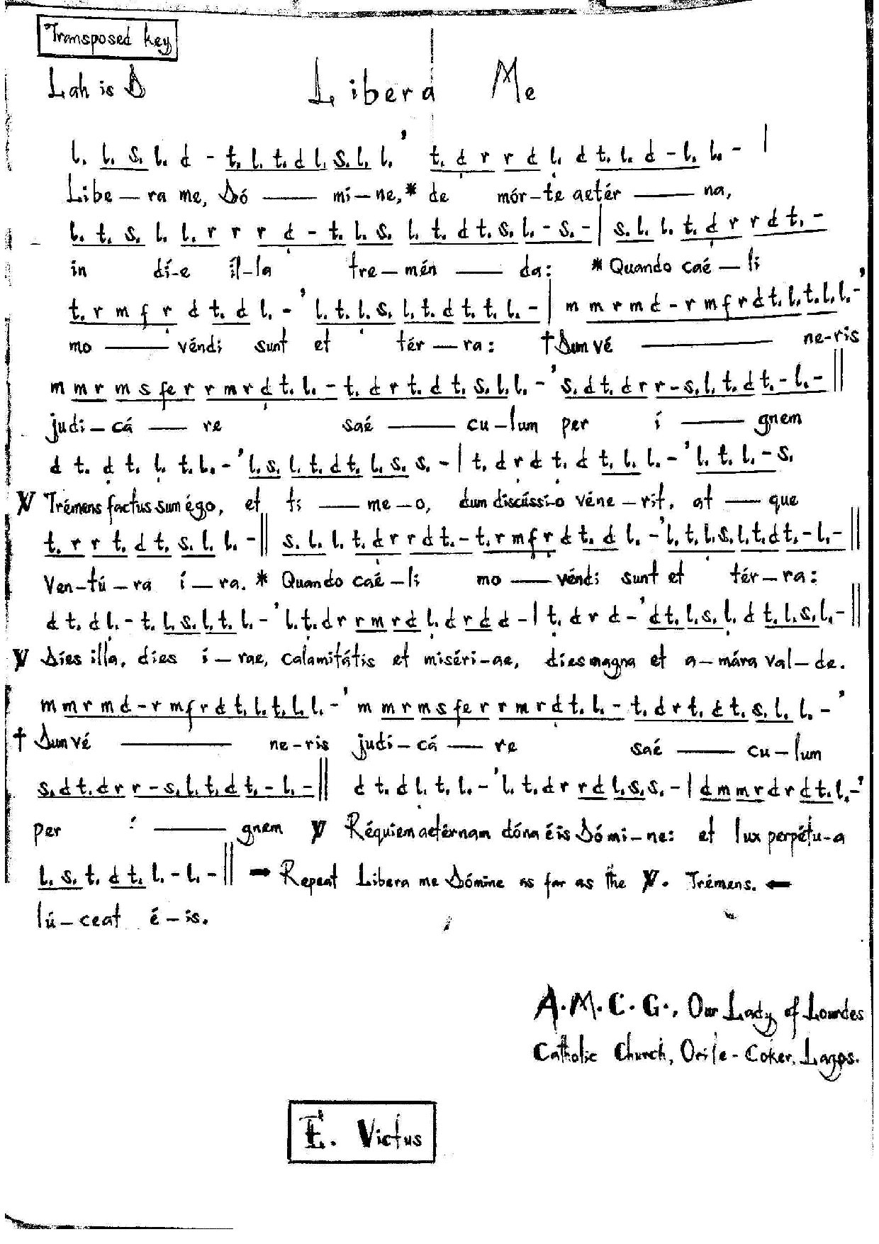 Libra Me - Download Choir Script PDF