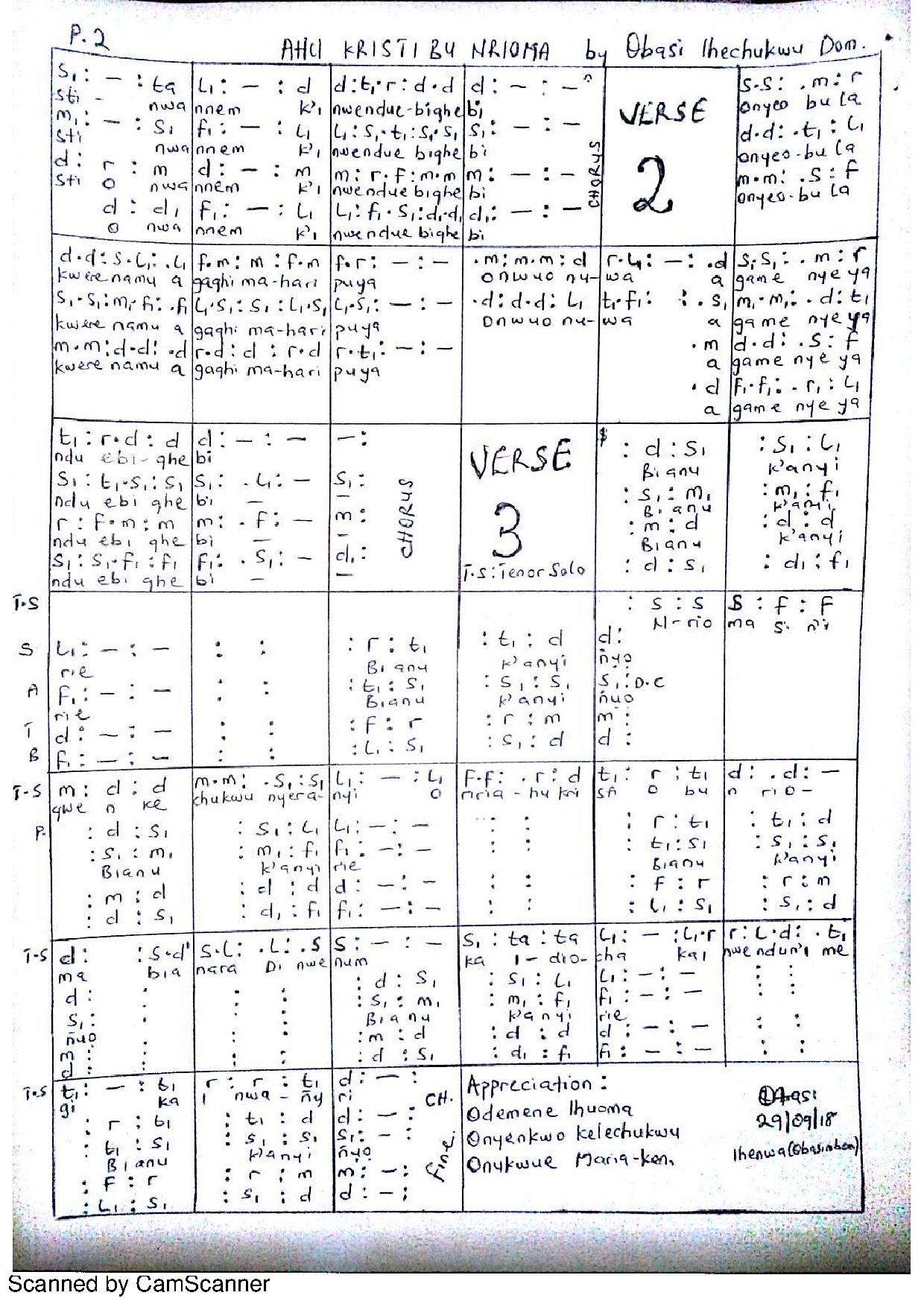 Ahu Kristi Ndioma By Obasi Ihechukwu D - Download Choir Script PDF