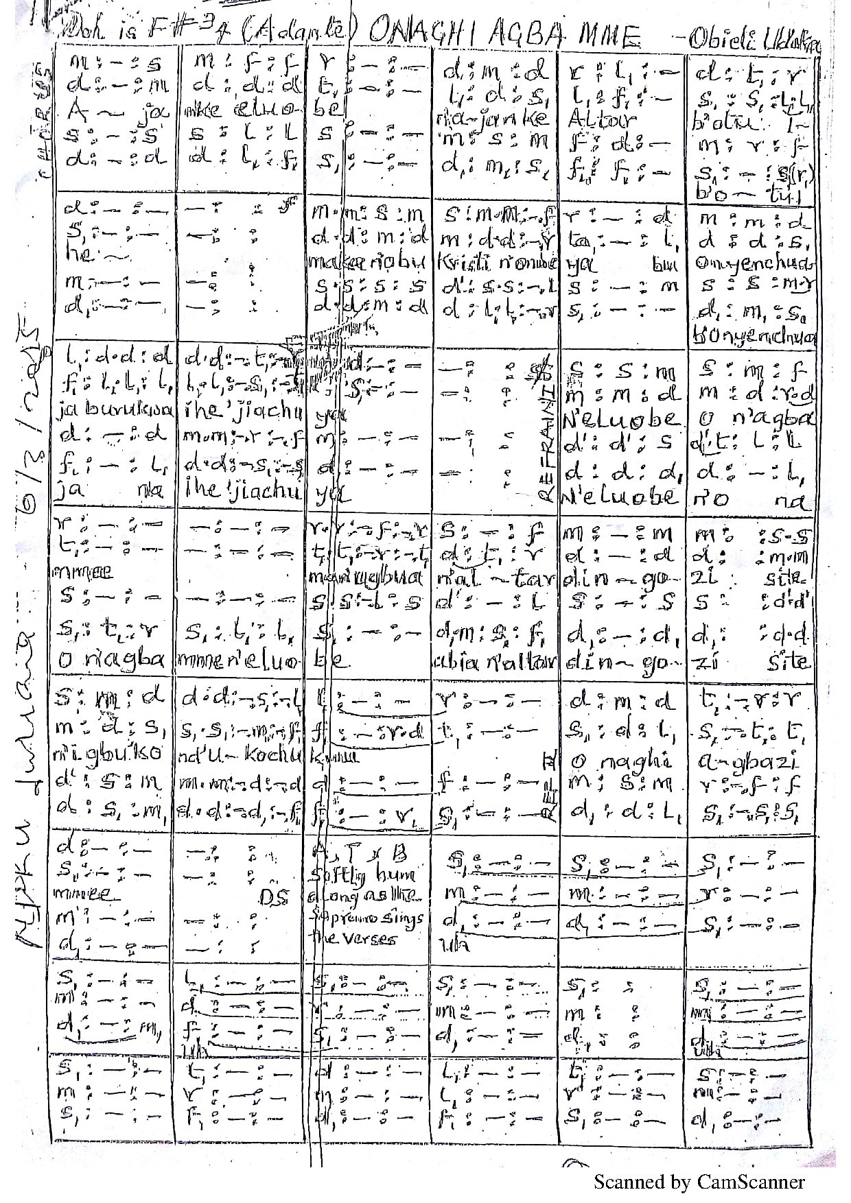 Onaghi Agba Mme - Download Choir Script PDF
