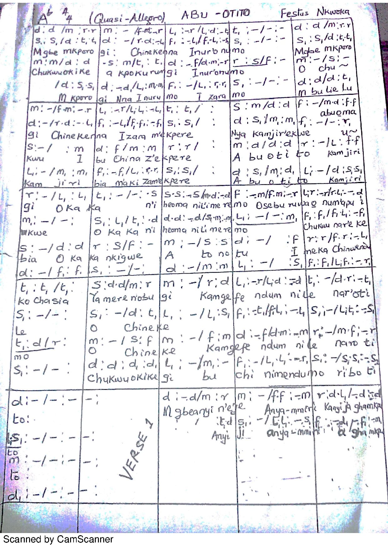 Abu Otito (festus Nkwoka) - Download Choir Script PDF