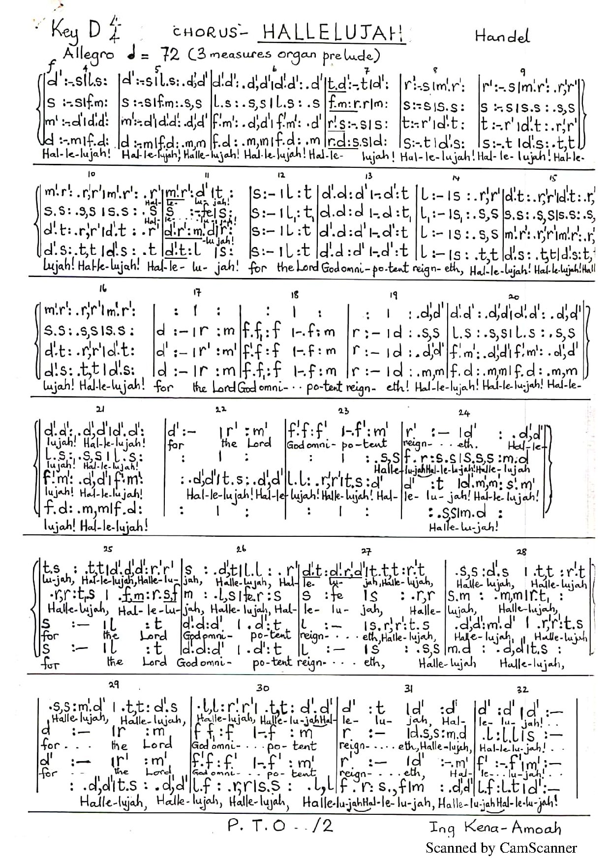 Hallelujah Chorus - Download Choir Script PDF