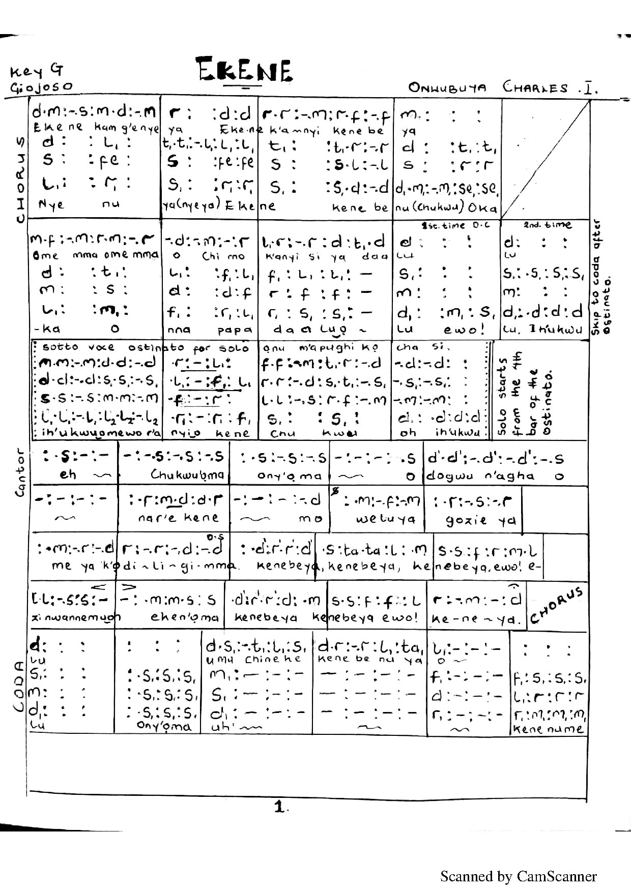 Ekene Solfa - Download Choir Script PDF