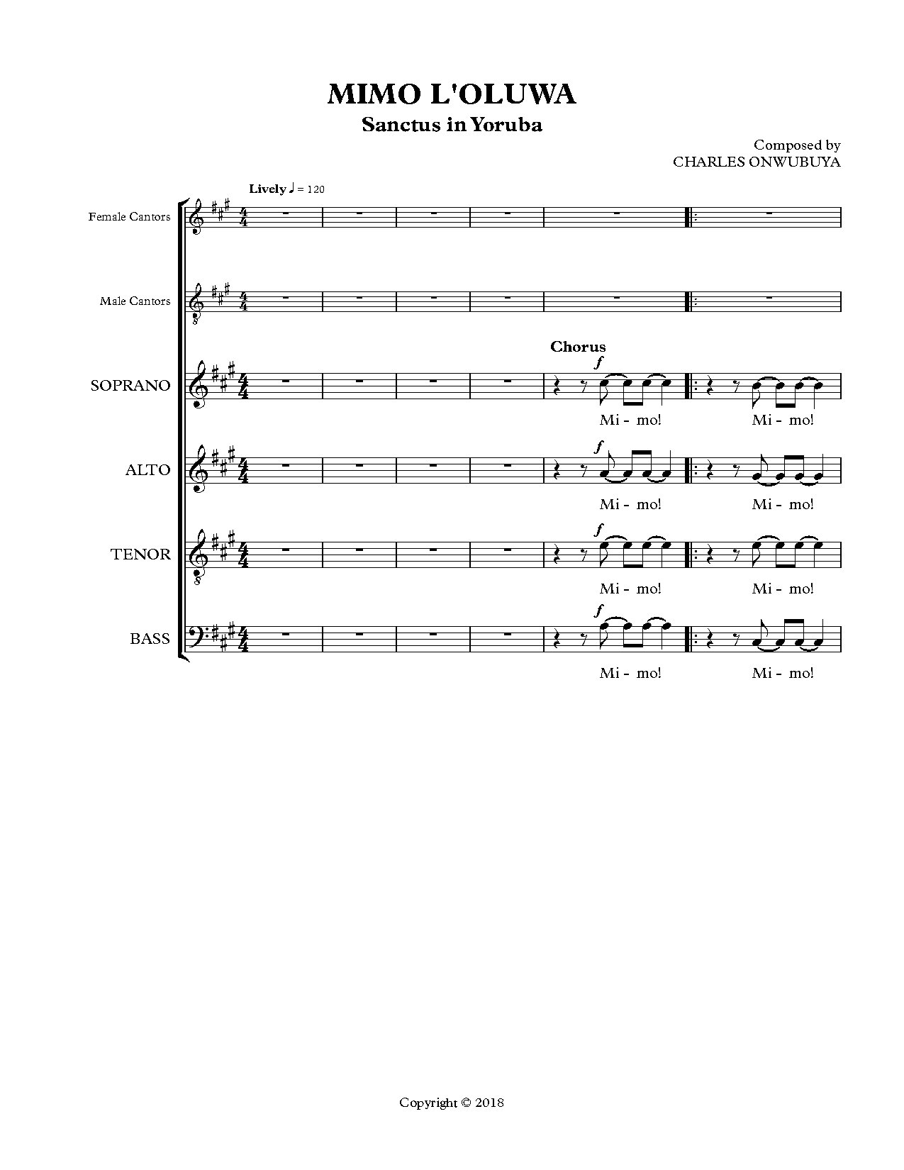 Mimo! (st. Thomas Onilekere) Score - Download Choir Script PDF
