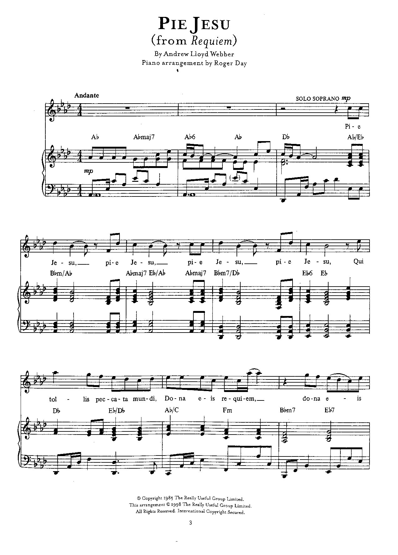 Charlotte Church-pie Jesu-sheetmusicdownload - Download Choir Script PDF