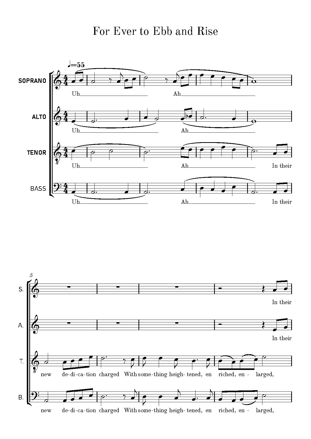 For Ever To Ebb And Rise - Full Score - Download Choir Script PDF