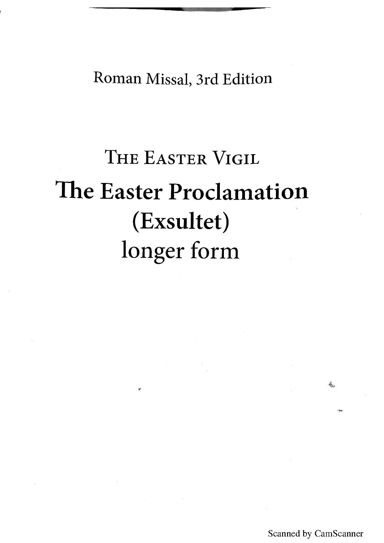 Exsultet - Download Choir Script PDF