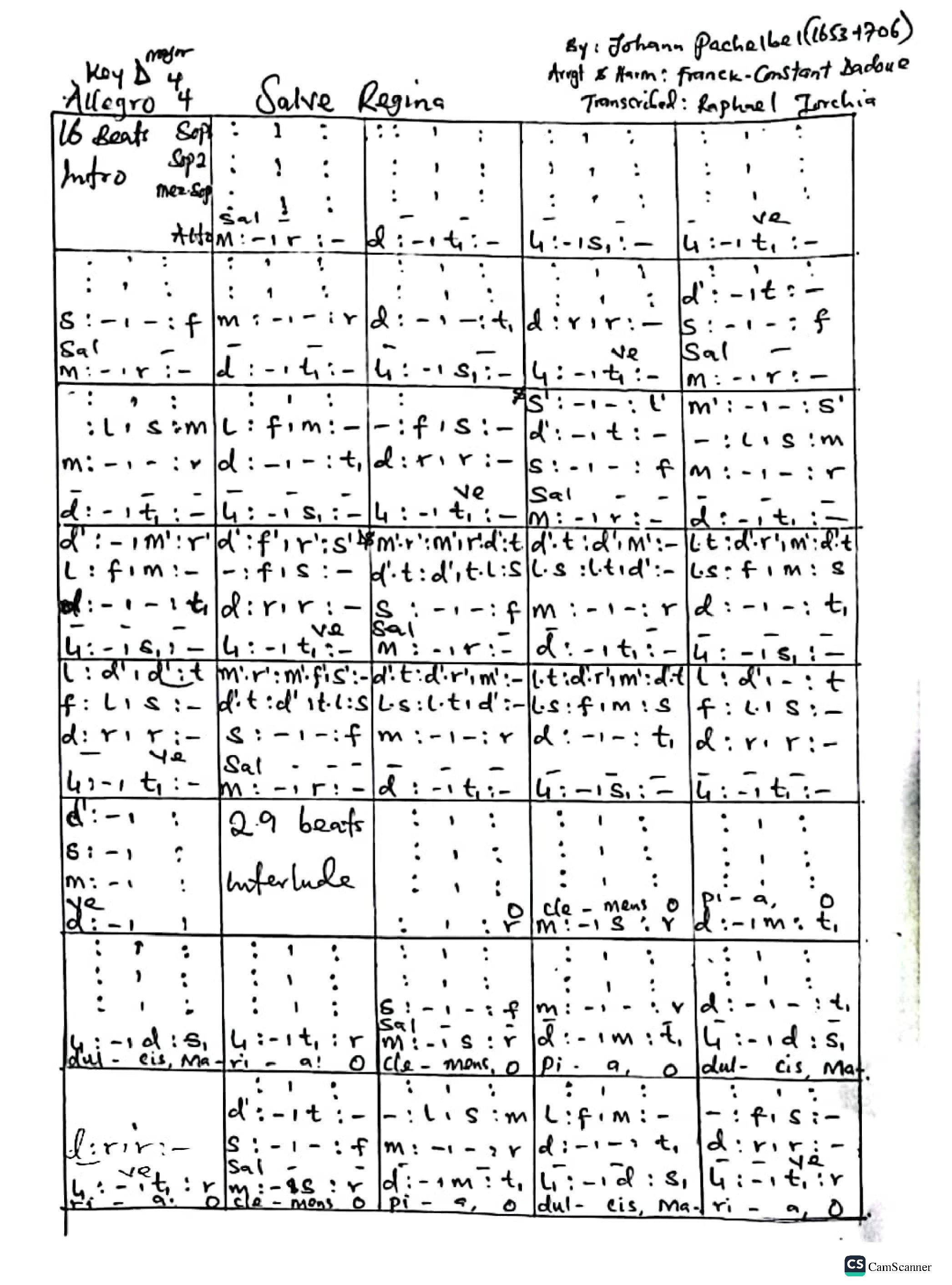 Salve Regina Based On Pachelbel'S Canon In D Major