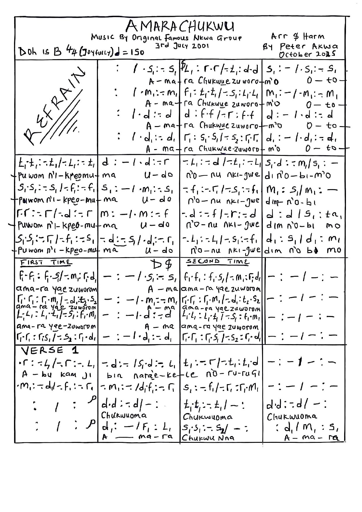 AMARACHUKWU - Choir Script PDF Thumbnail