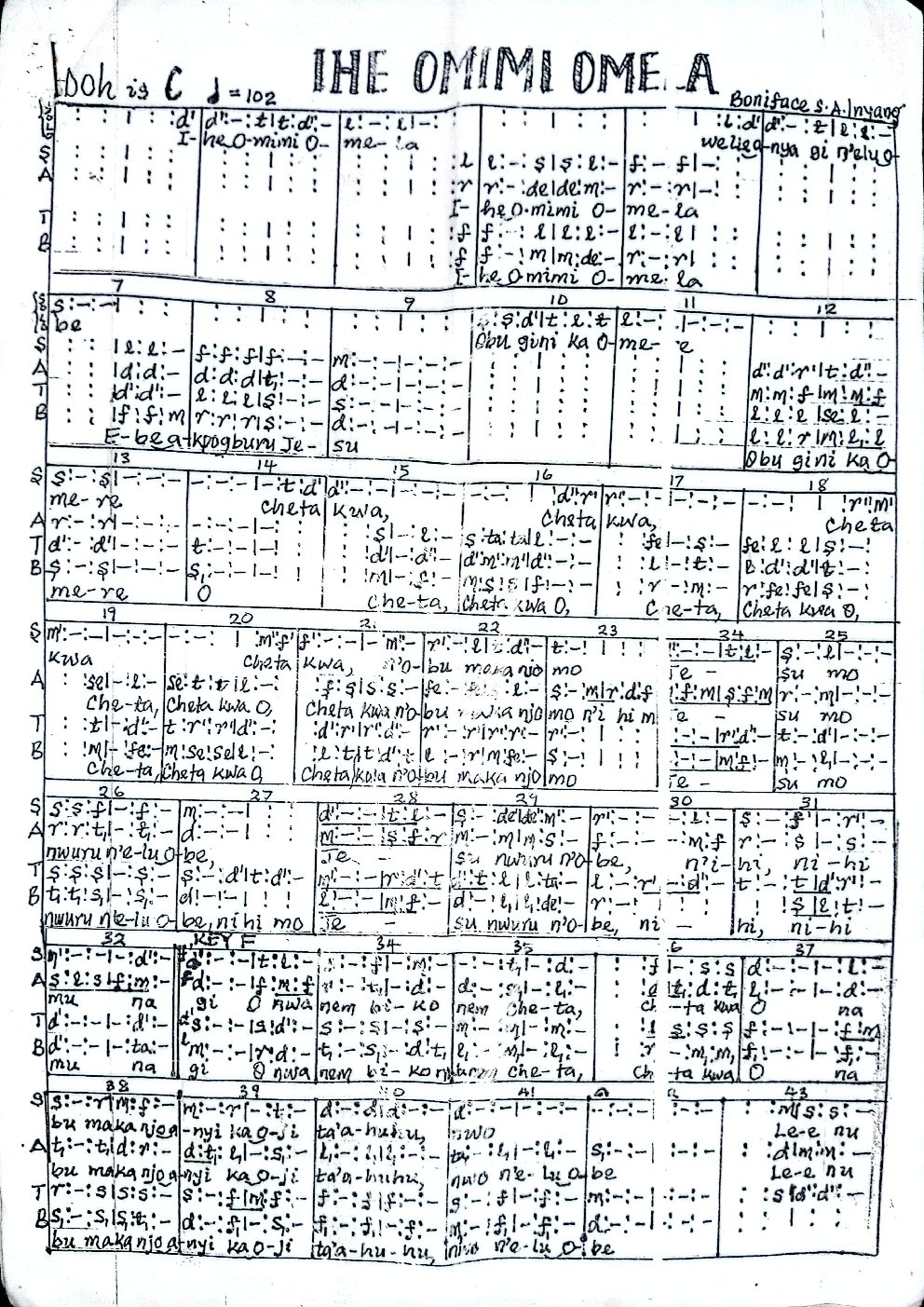IHE OMIMI OMELA - Choir Script PDF Thumbnail