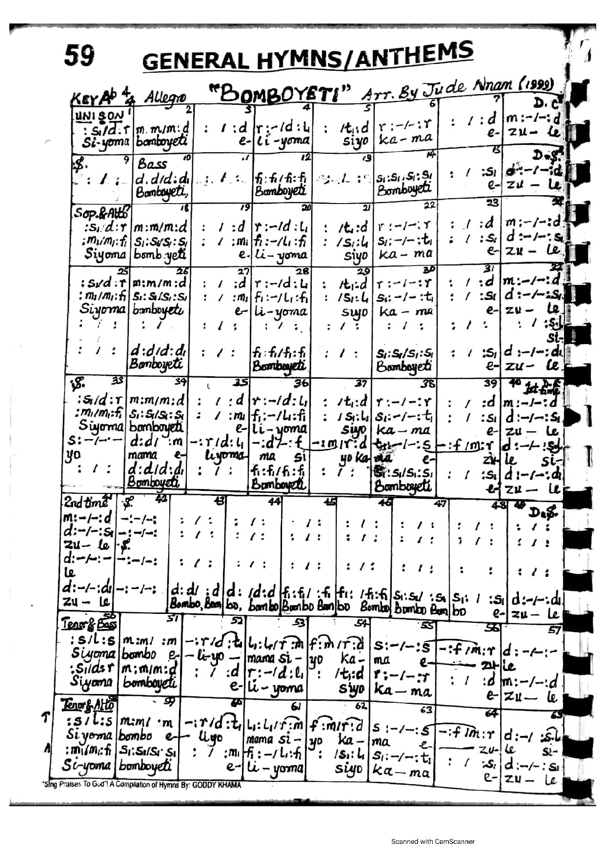 Bomboyeti - Download Choir Script PDF